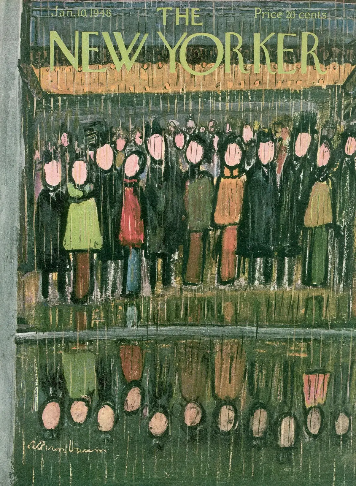 Обложка The New Yorker, 10 января 1948, художник Эйб Бирнбаум