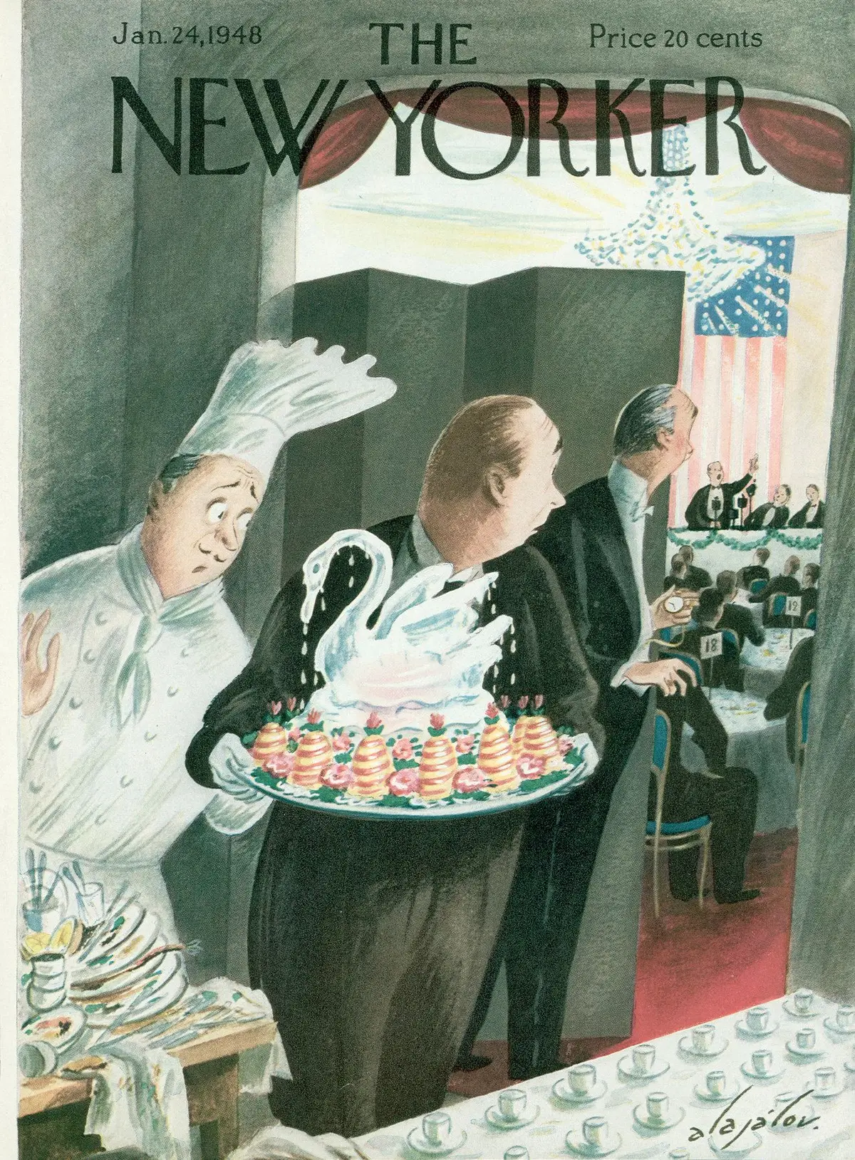Обложка The New Yorker, 24 января 1948, художник Константин Алажалов