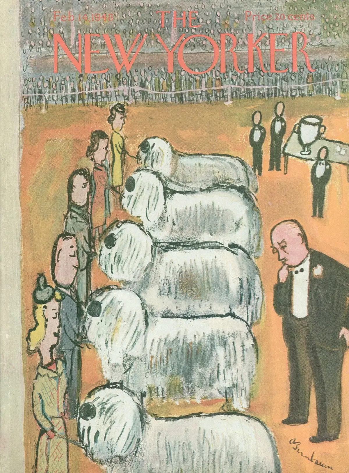 Обложка The New Yorker, 14 февраля 1948, художник Эйб Бирнбаум