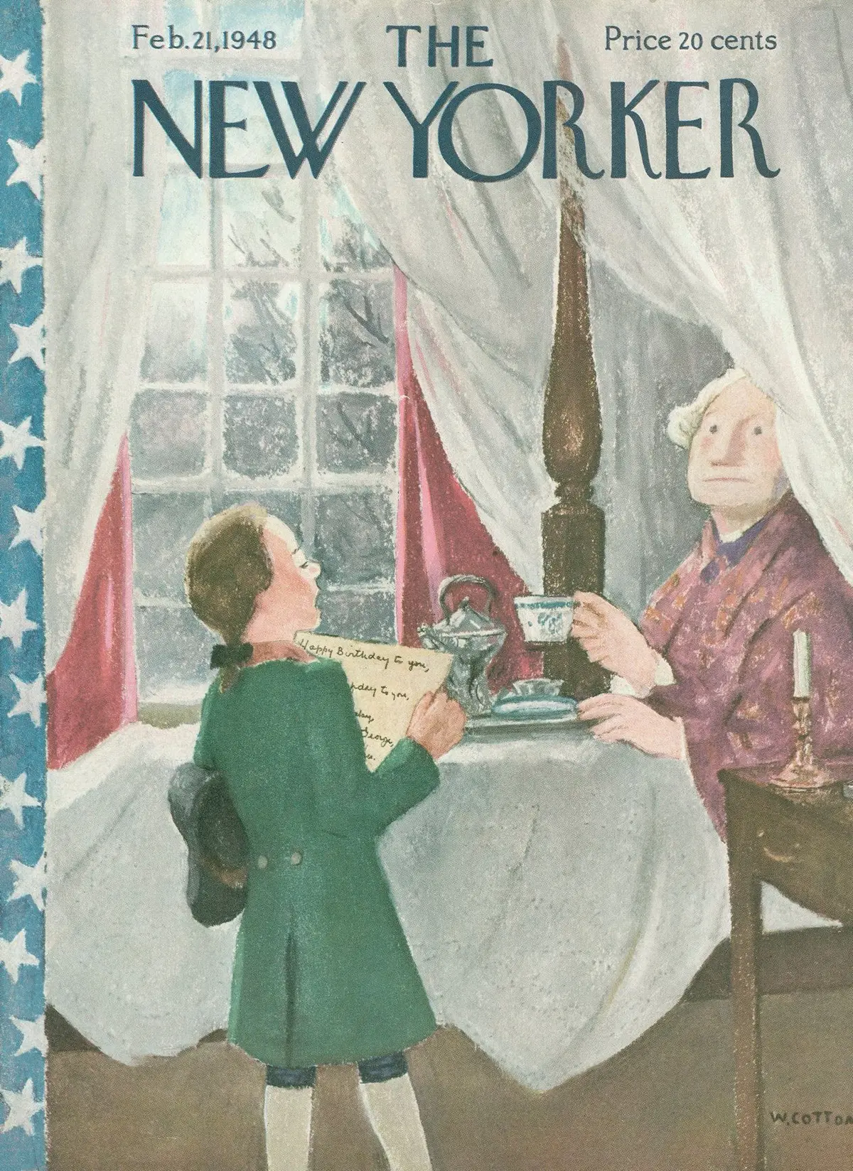 Обложка The New Yorker, 21 февраля 1948, художник Уильям Коттон
