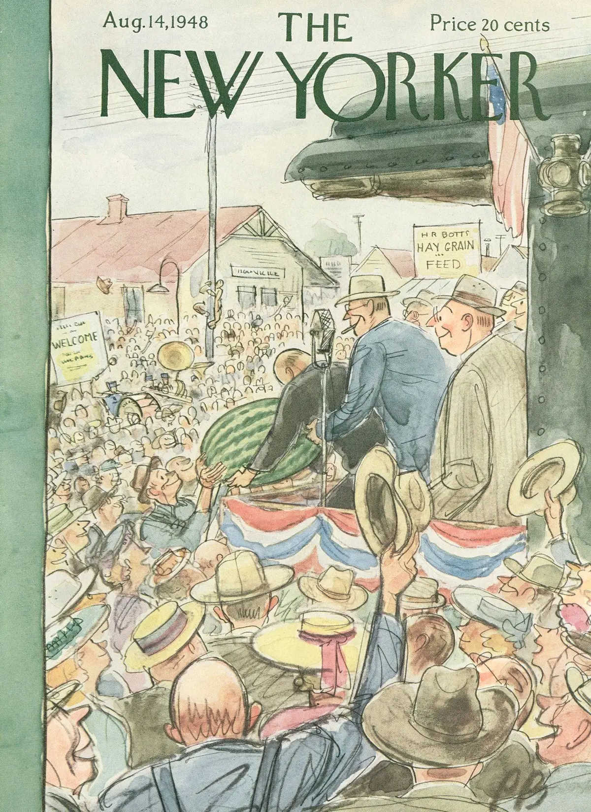 Обложка The New Yorker, 14 августа 1948, художник Перри Барлоу