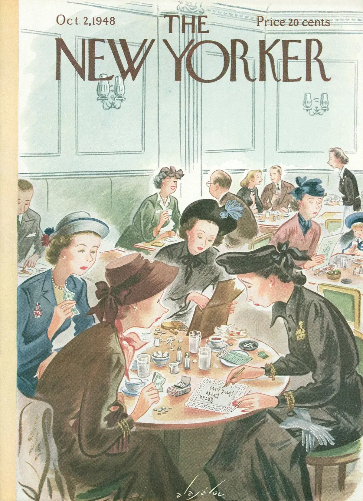 Обложка The New Yorker, 2 октября 1948, художник Константин Алажалов
