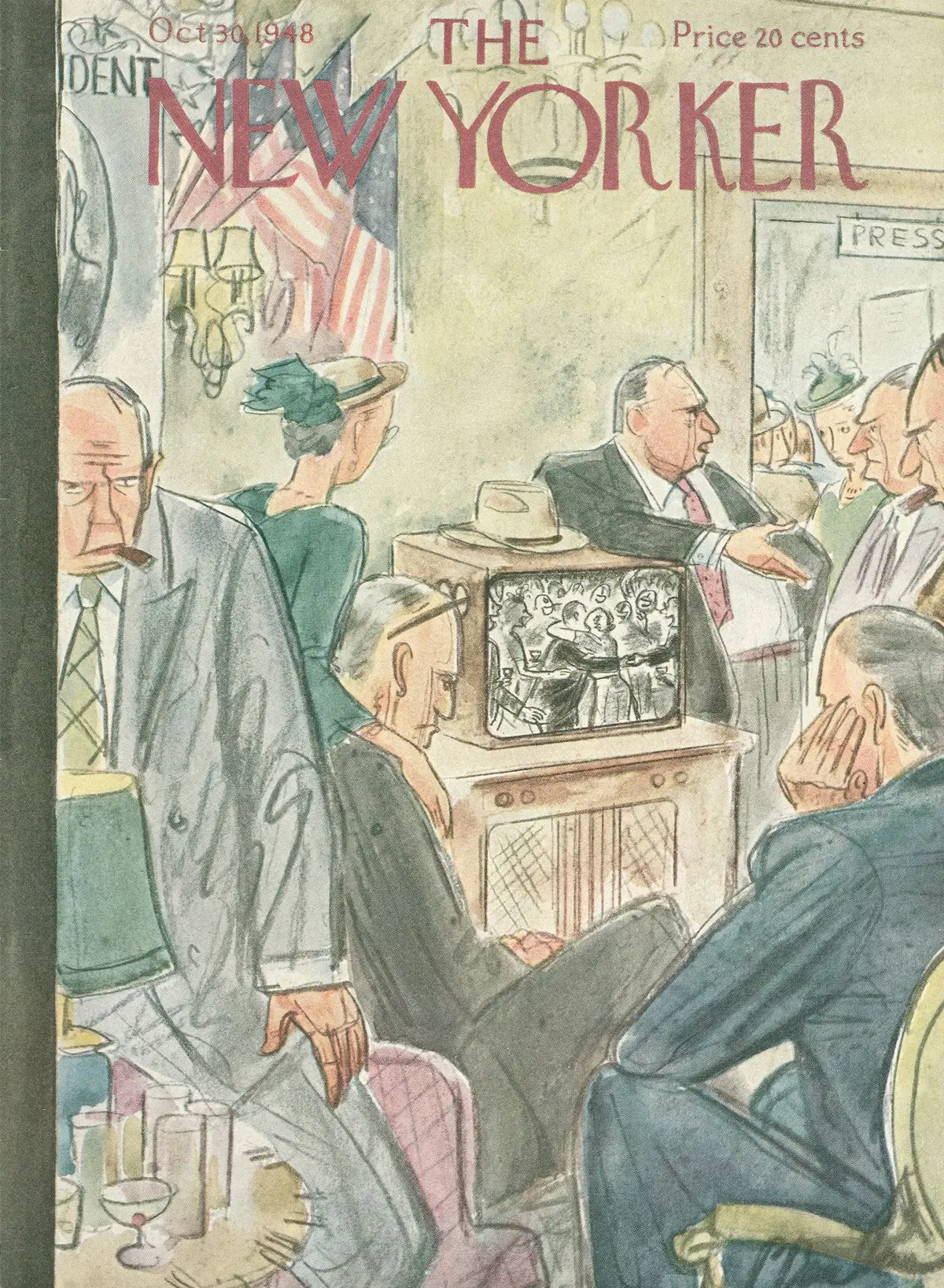 Обложка The New Yorker, 30 октября 1948, художник Перри Барлоу