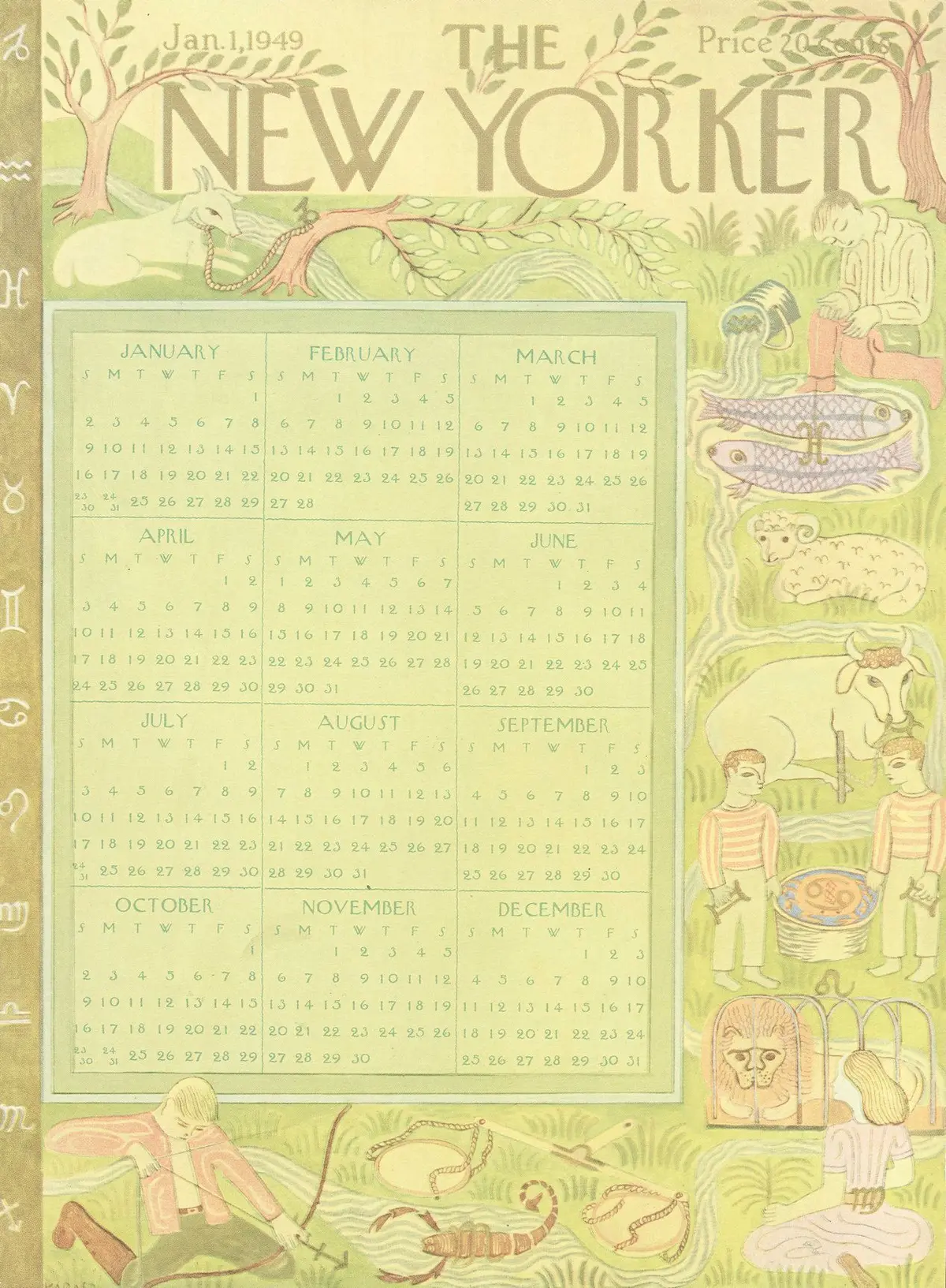 Обложка The New Yorker, 1 января 1949, художник Илонка Карас