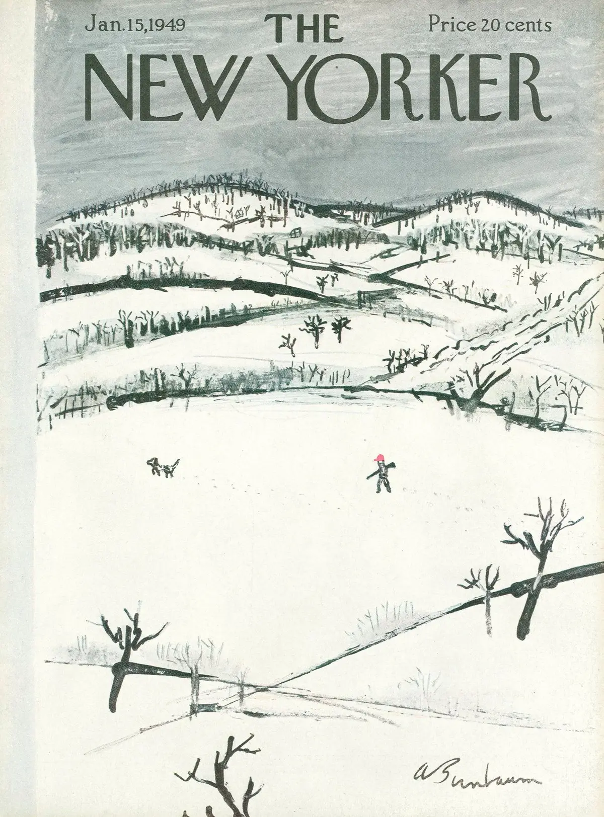 Обложка The New Yorker, 15 января 1949, художник Эйб Бирнбаум