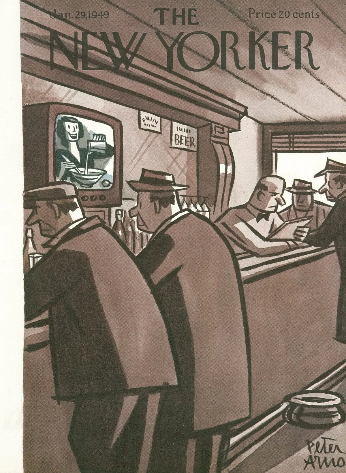 Обложка The New Yorker, 29 января 1949, художник Питер Арно