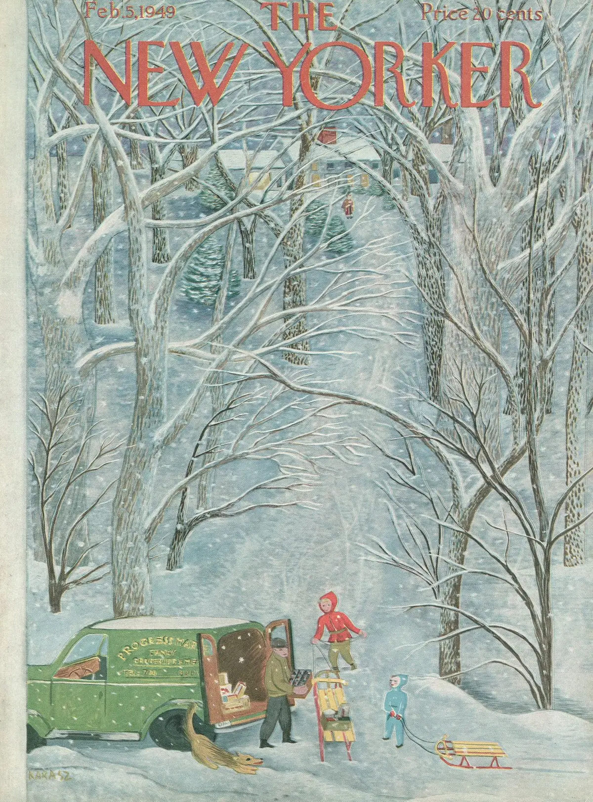 Обложка The New Yorker, 5 февраля 1949, художник Илонка Карас