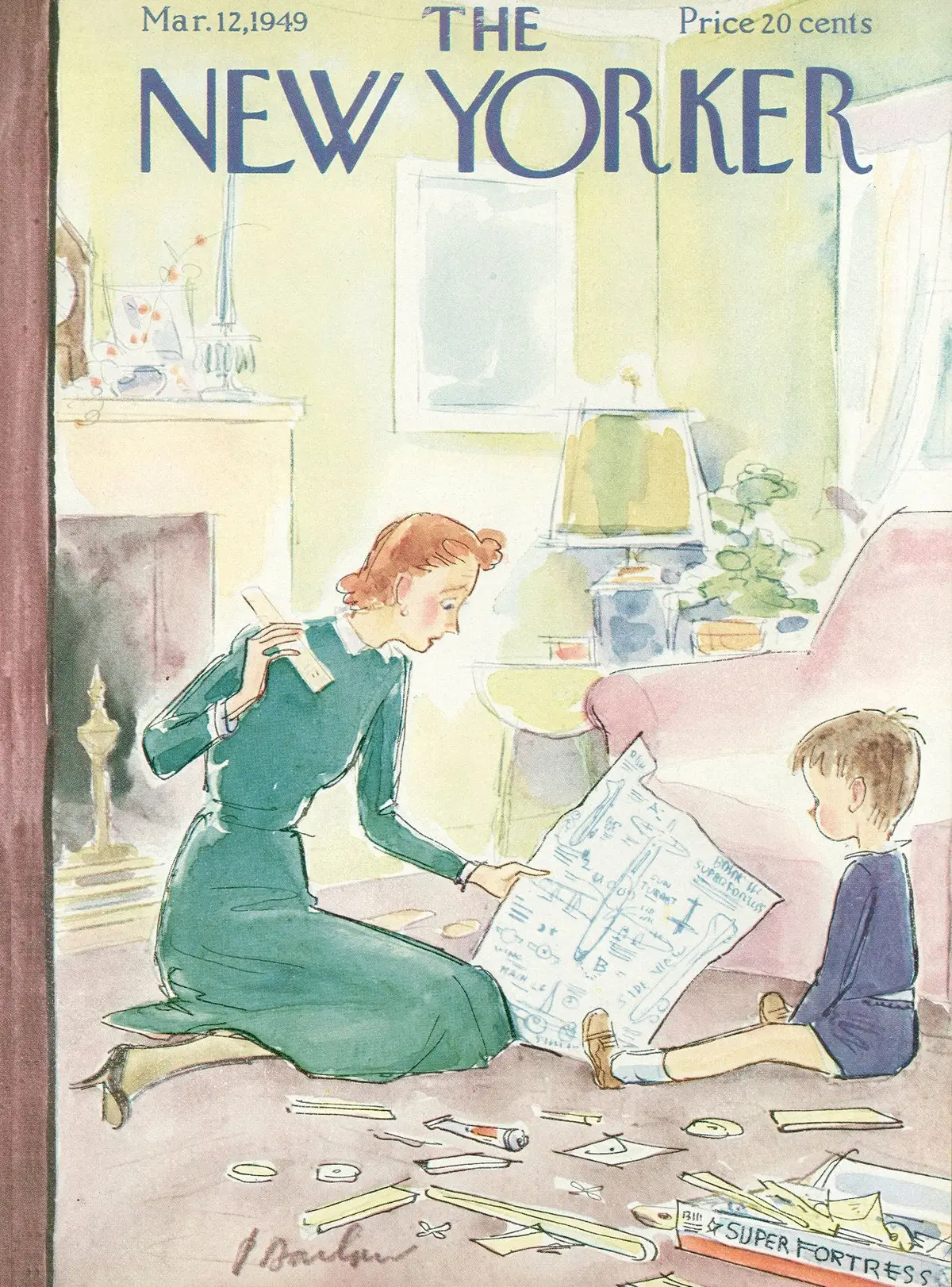 Обложка The New Yorker, 12 марта 1949, художник Перри Барлоу