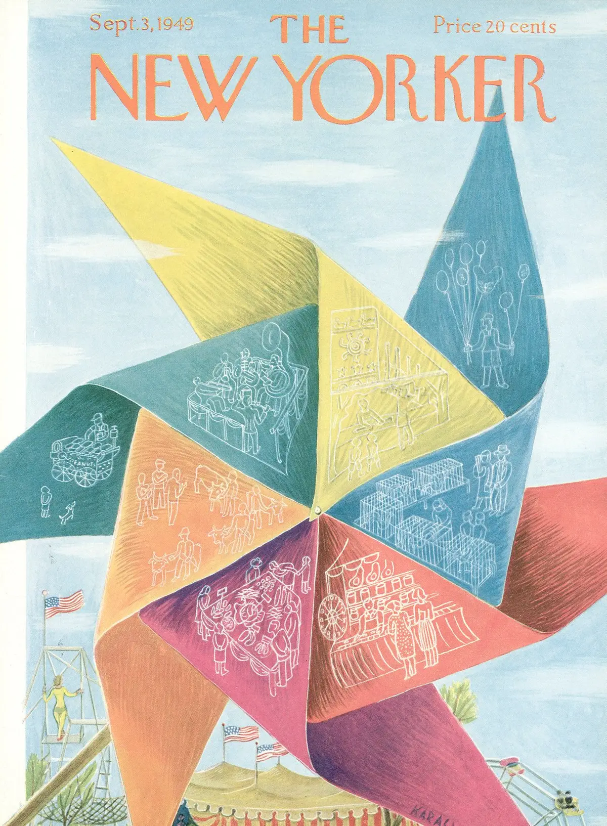 Обложка The New Yorker, 3 сентября 1949, художник Илонка Карас