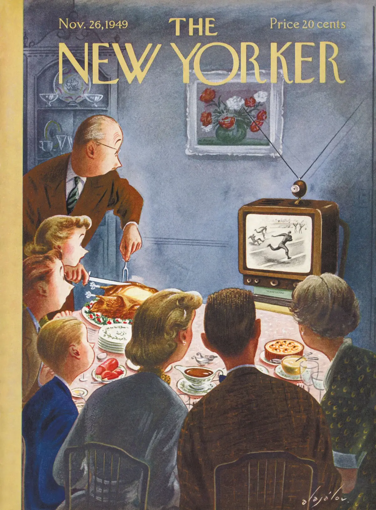 Обложка The New Yorker, 26 ноября 1949, художник Константин Алажалов