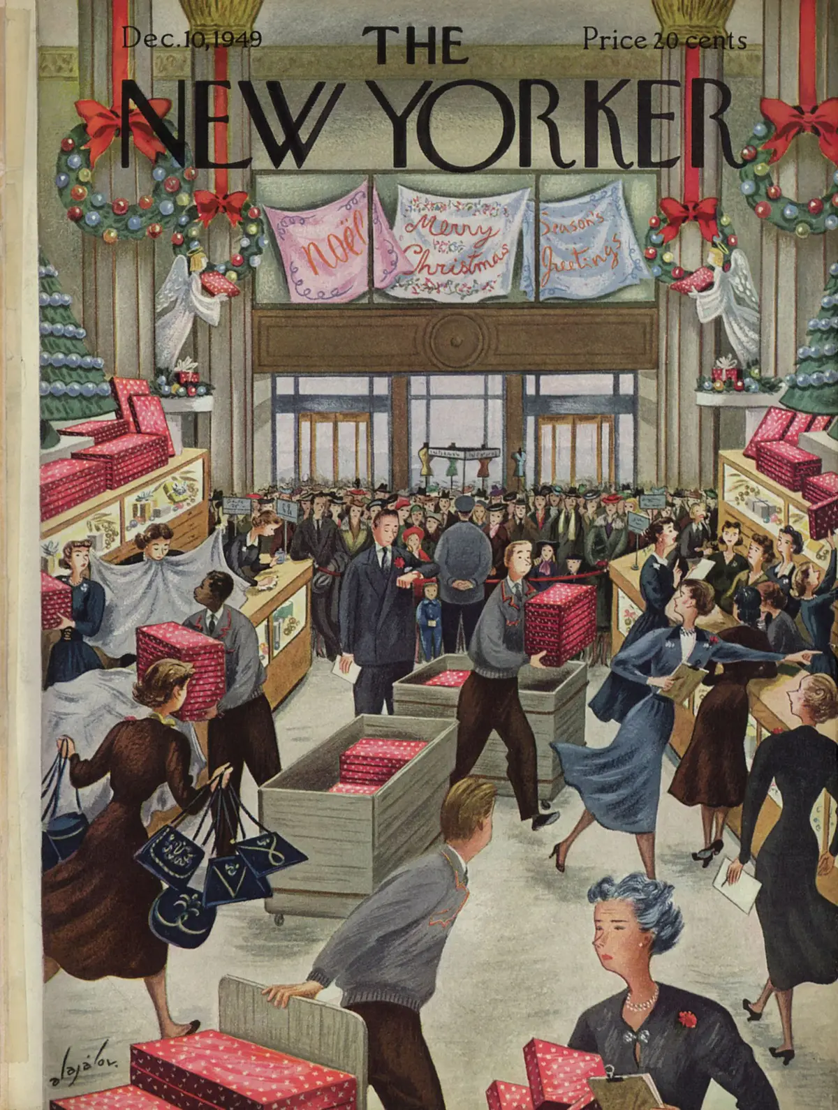 Обложка The New Yorker, 10 декабря 1949, художник Константин Алажалов