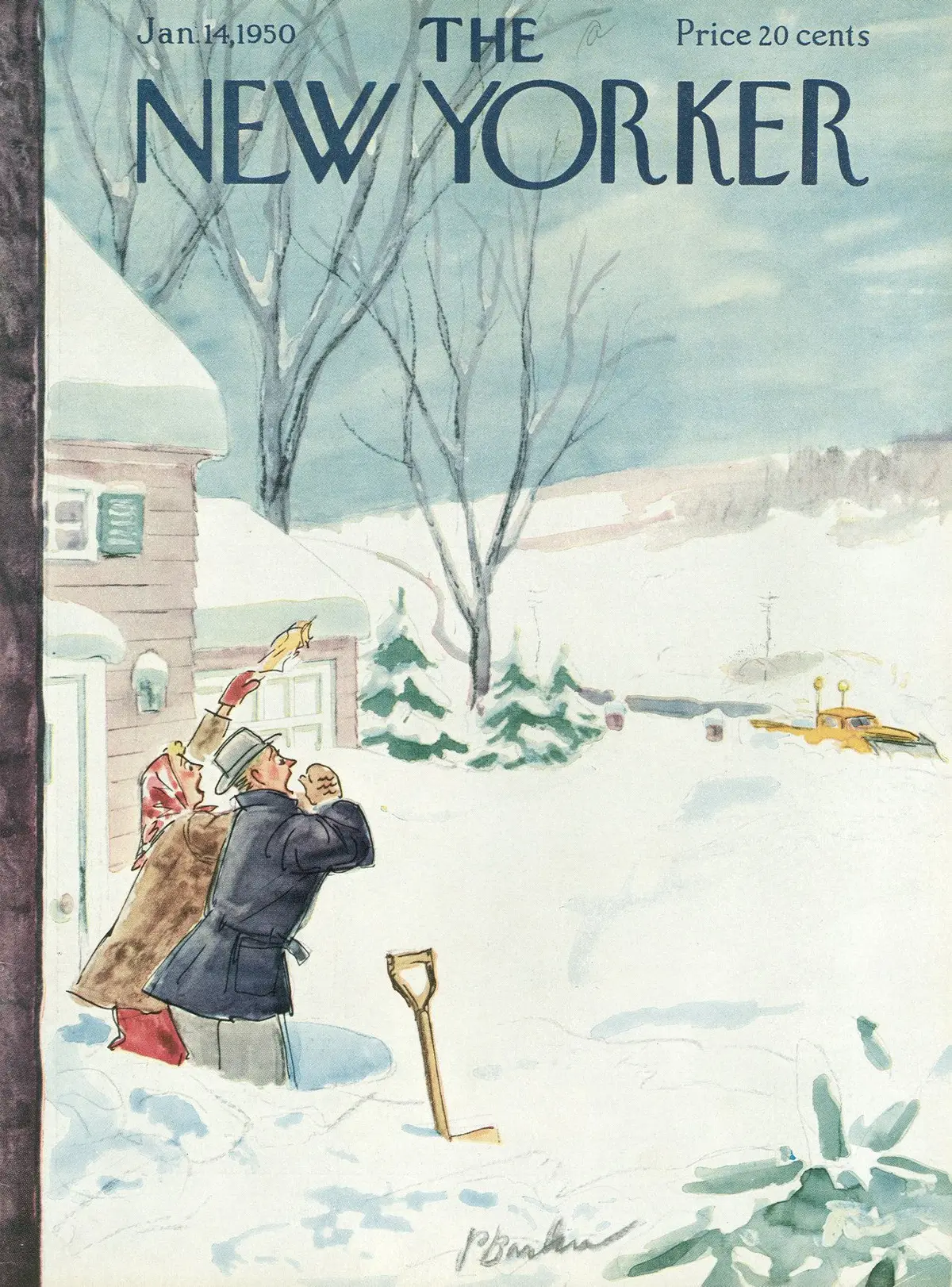 Обложка The New Yorker, 14 января 1950, художник Перри Барлоу
