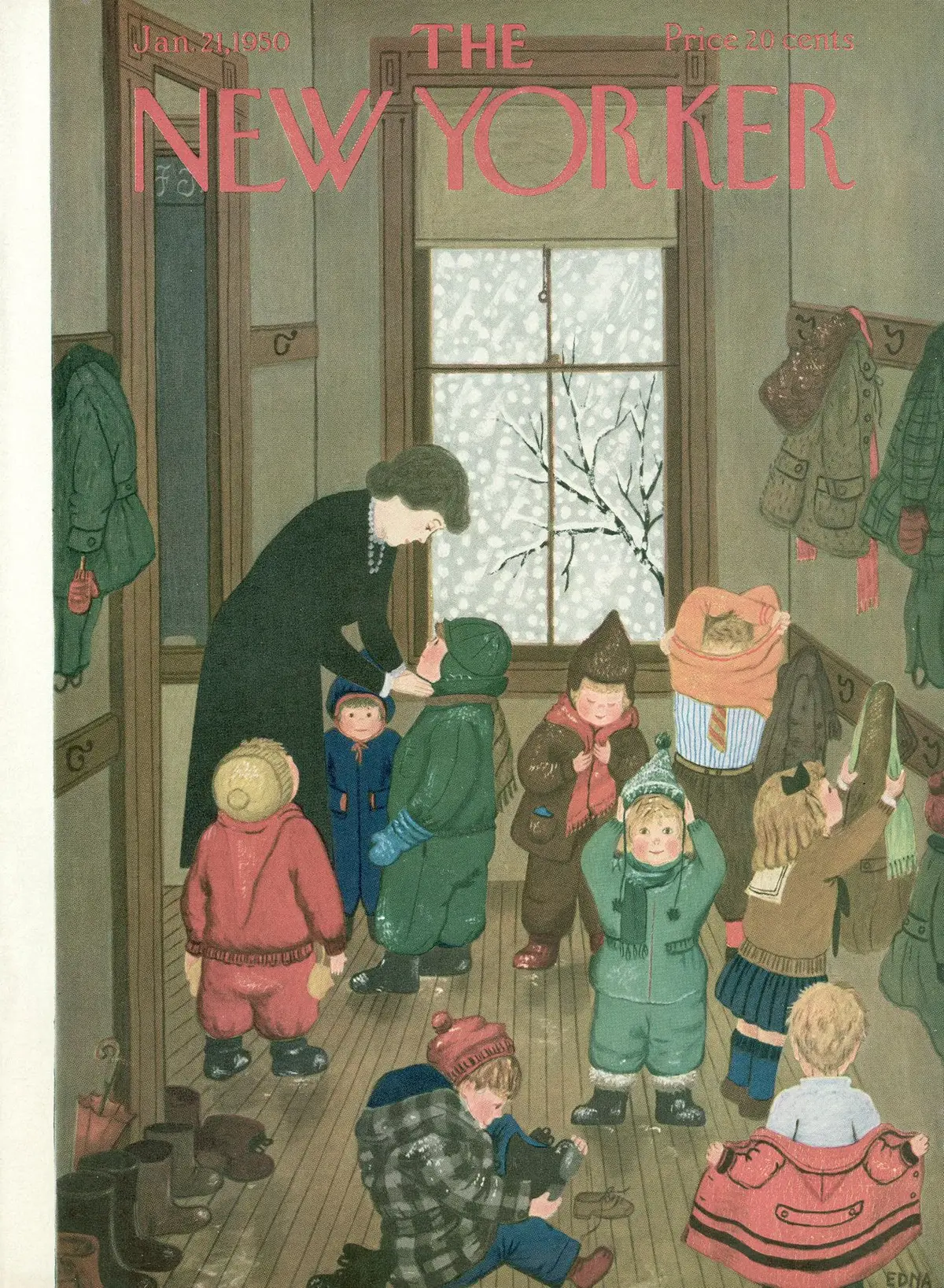 Обложка The New Yorker, 21 января 1950, художник Эдна Айке