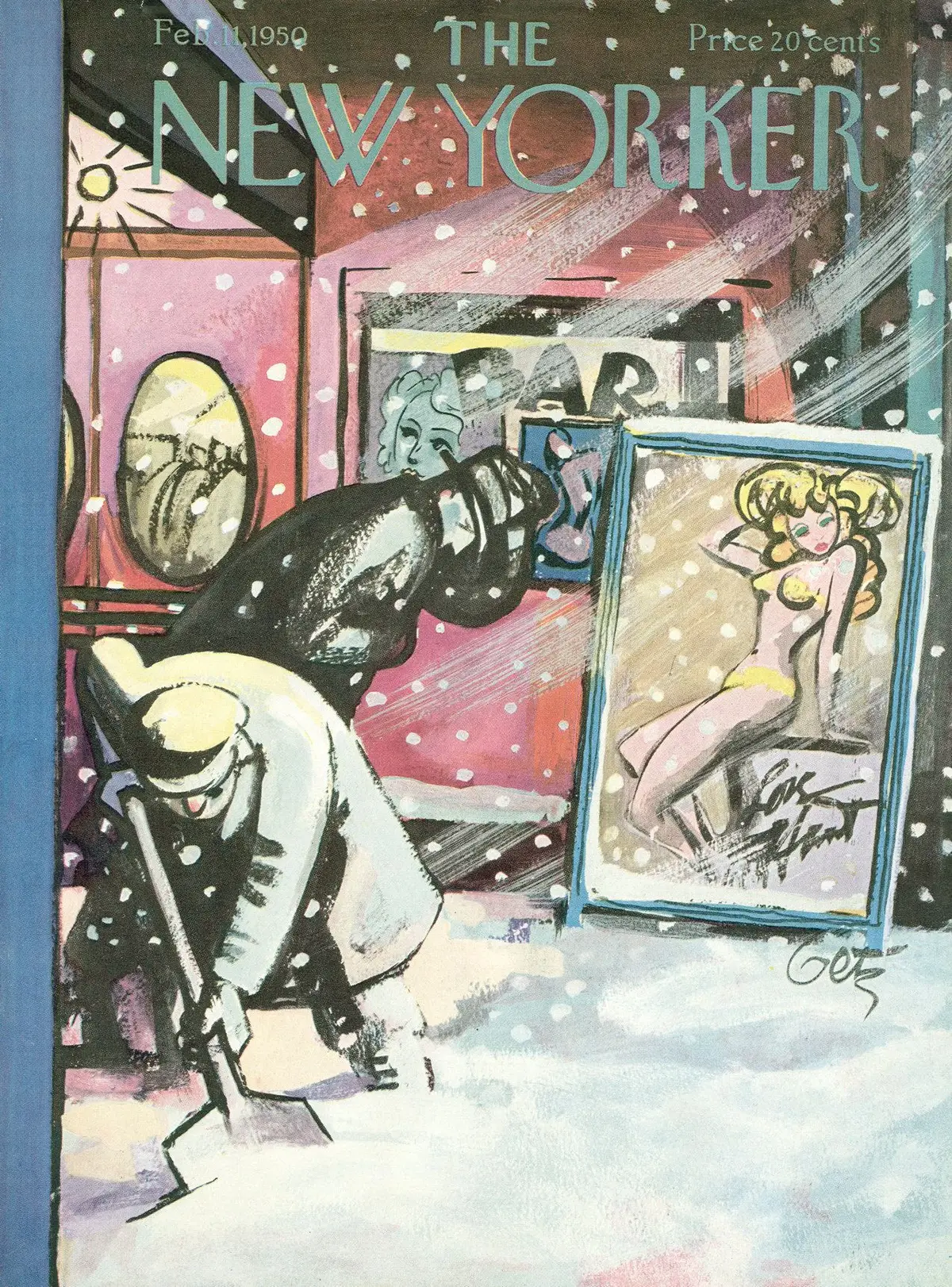 Обложка The New Yorker, 11 февраля 1950, художник Артур Гетц