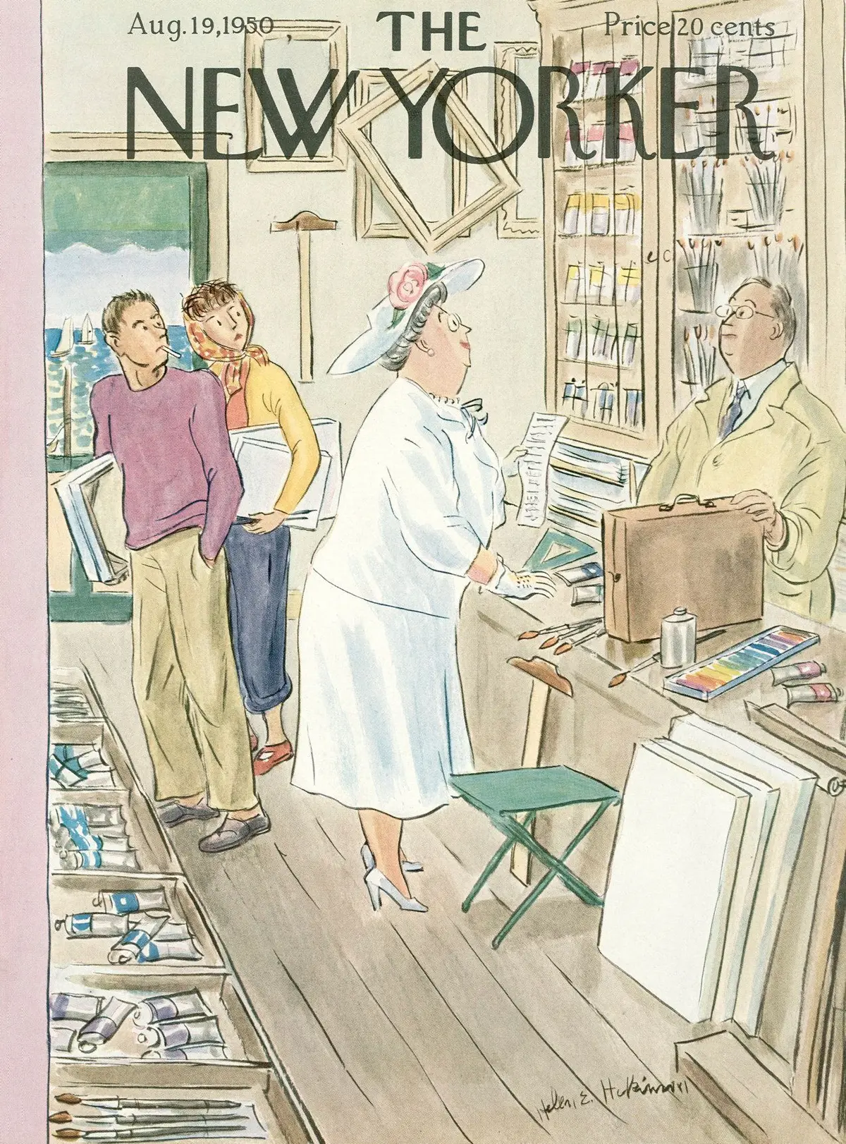 Обложка The New Yorker, 19 августа 1950, художник Хелен Э. Хокинсон