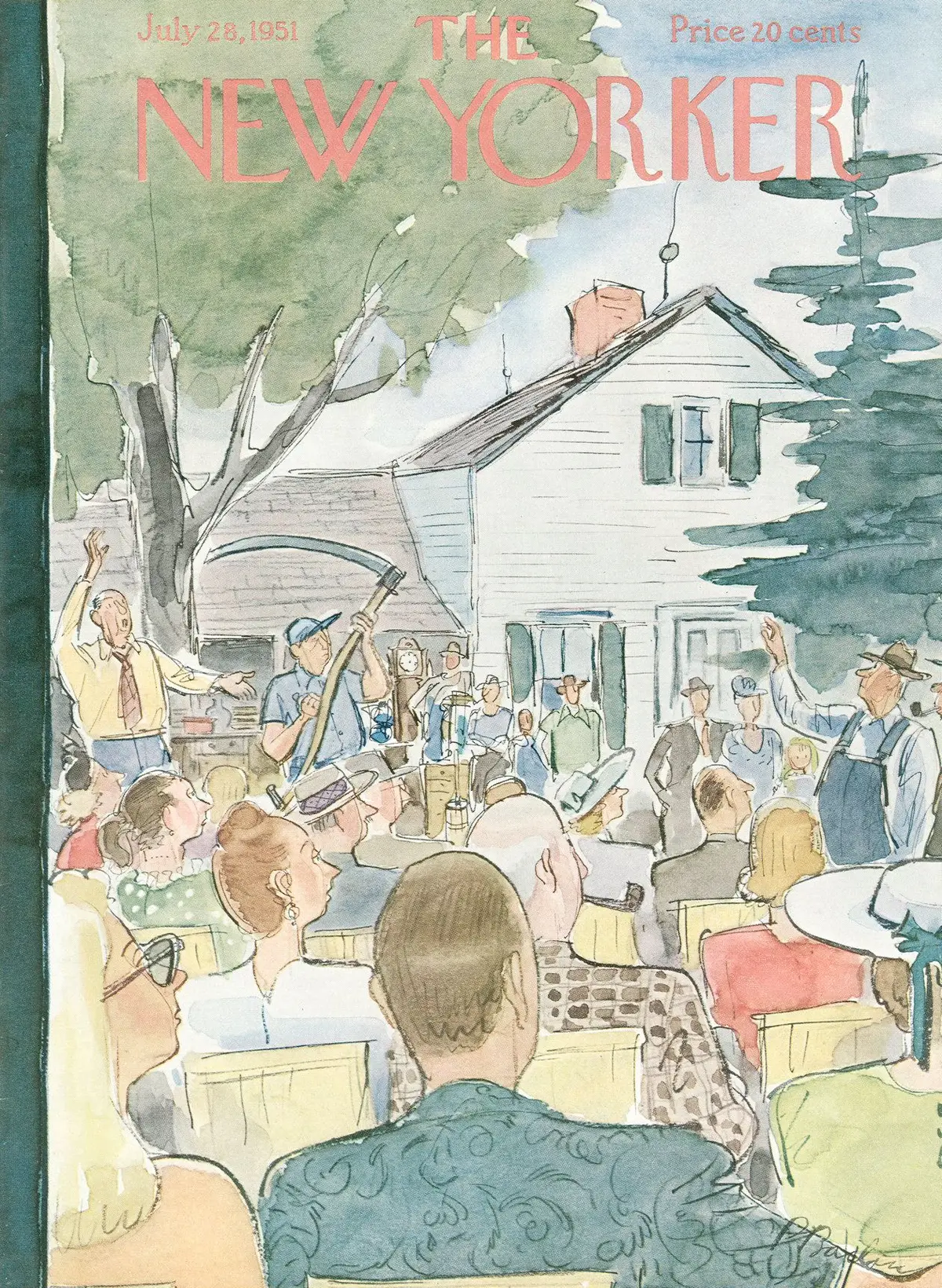 Обложка The New Yorker, 28 июля 1951, художник Перри Барлоу