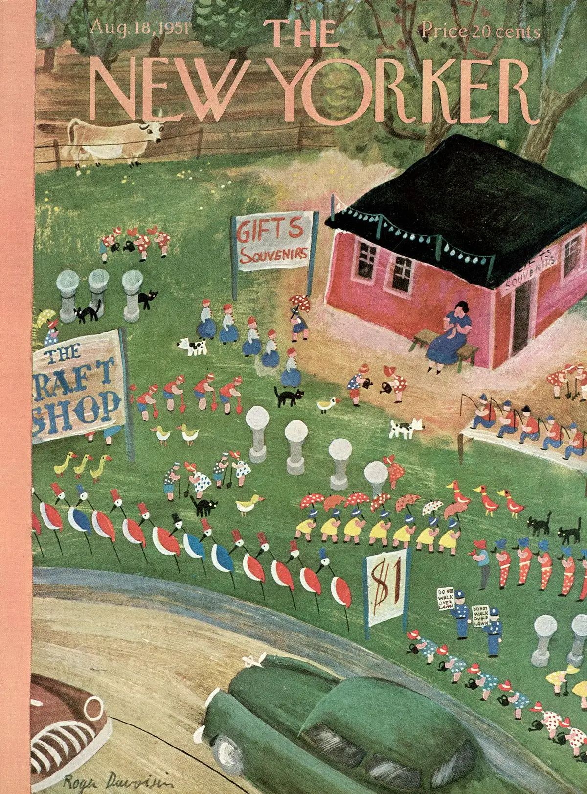 Обложка The New Yorker, 18 августа 1951, художник Роже Дювуазен