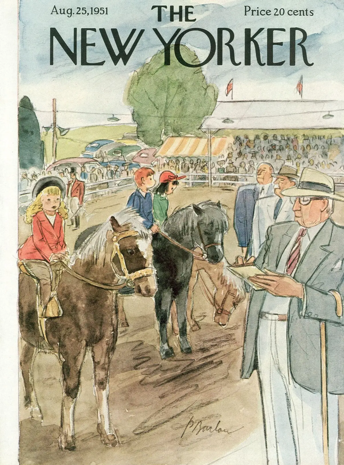 Обложка The New Yorker, 25 августа 1951, художник Перри Барлоу