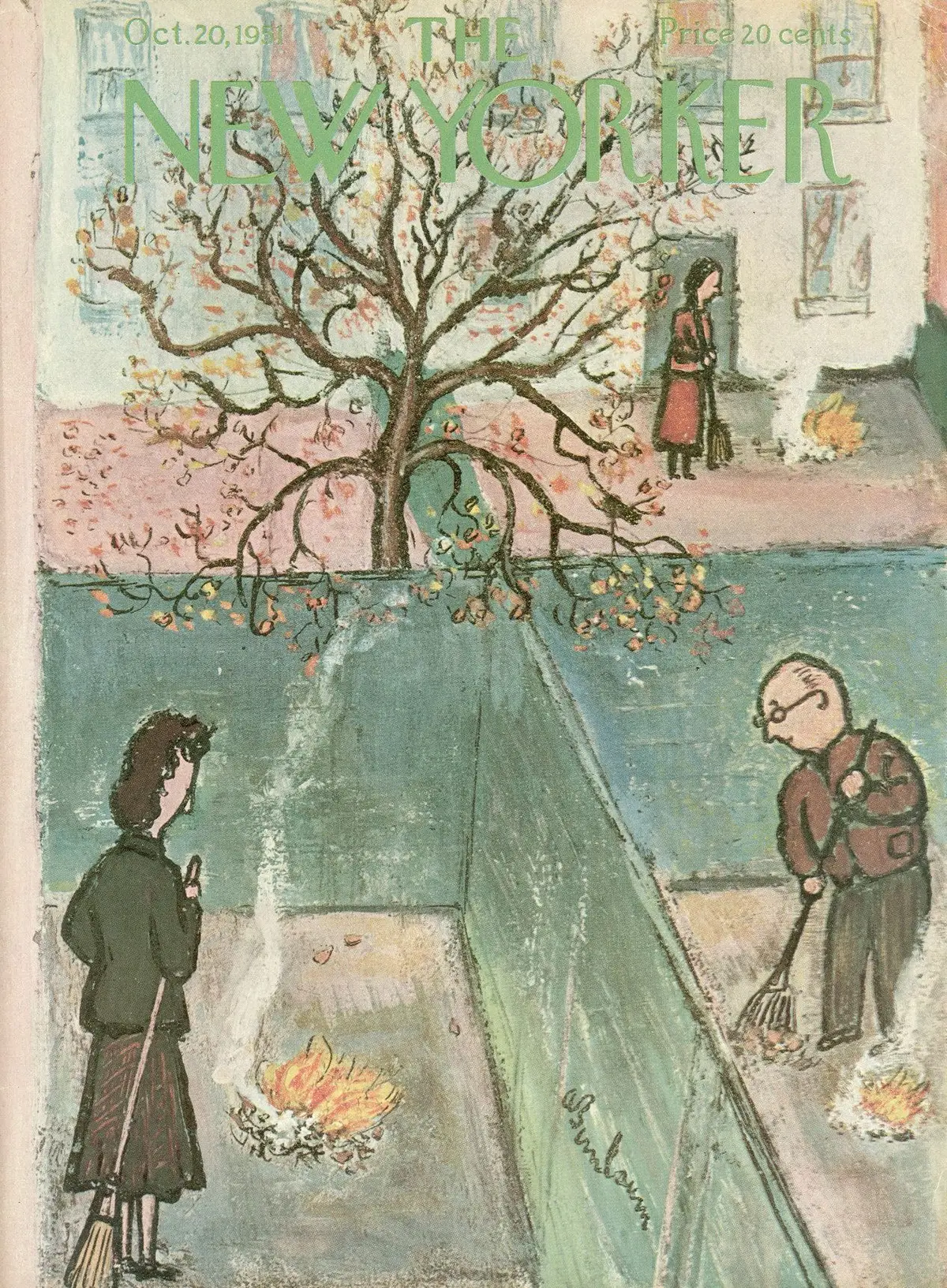 Обложка The New Yorker, 20 октября 1951, художник Эйб Бирнбаум