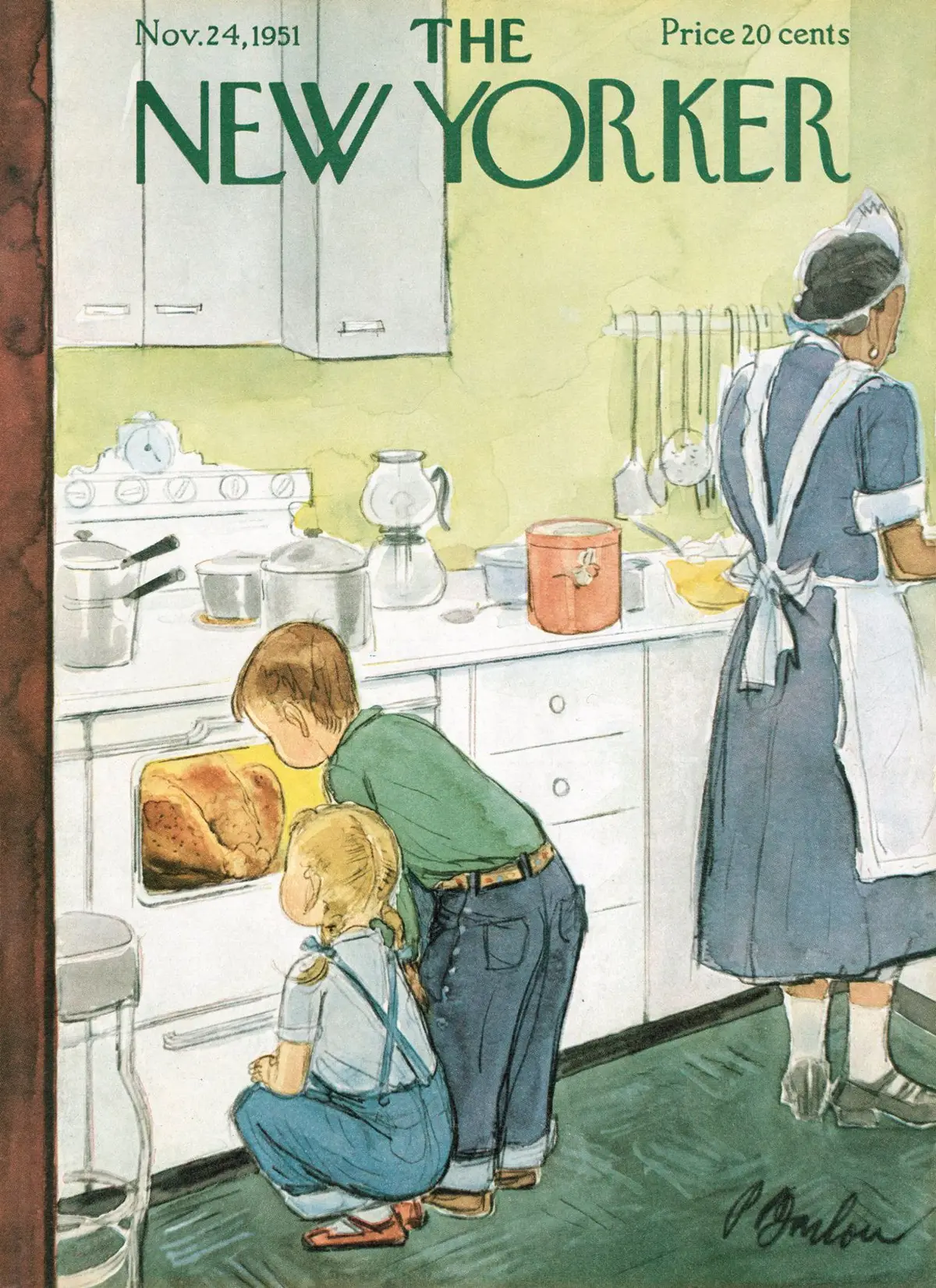 Обложка The New Yorker, 24 ноября 1951, художник Перри Барлоу