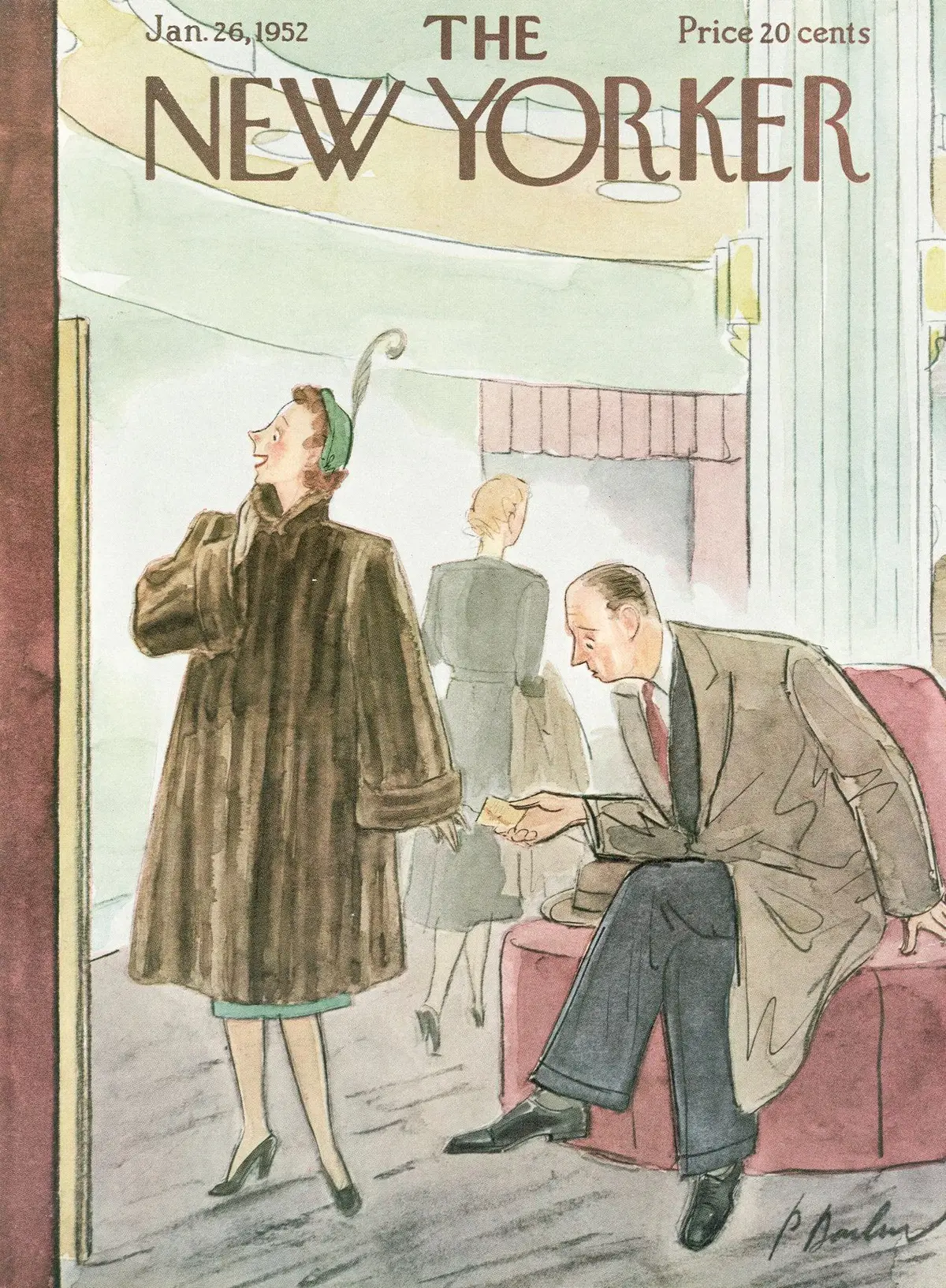 Обложка The New Yorker, 26 января 1952, художник Перри Барлоу