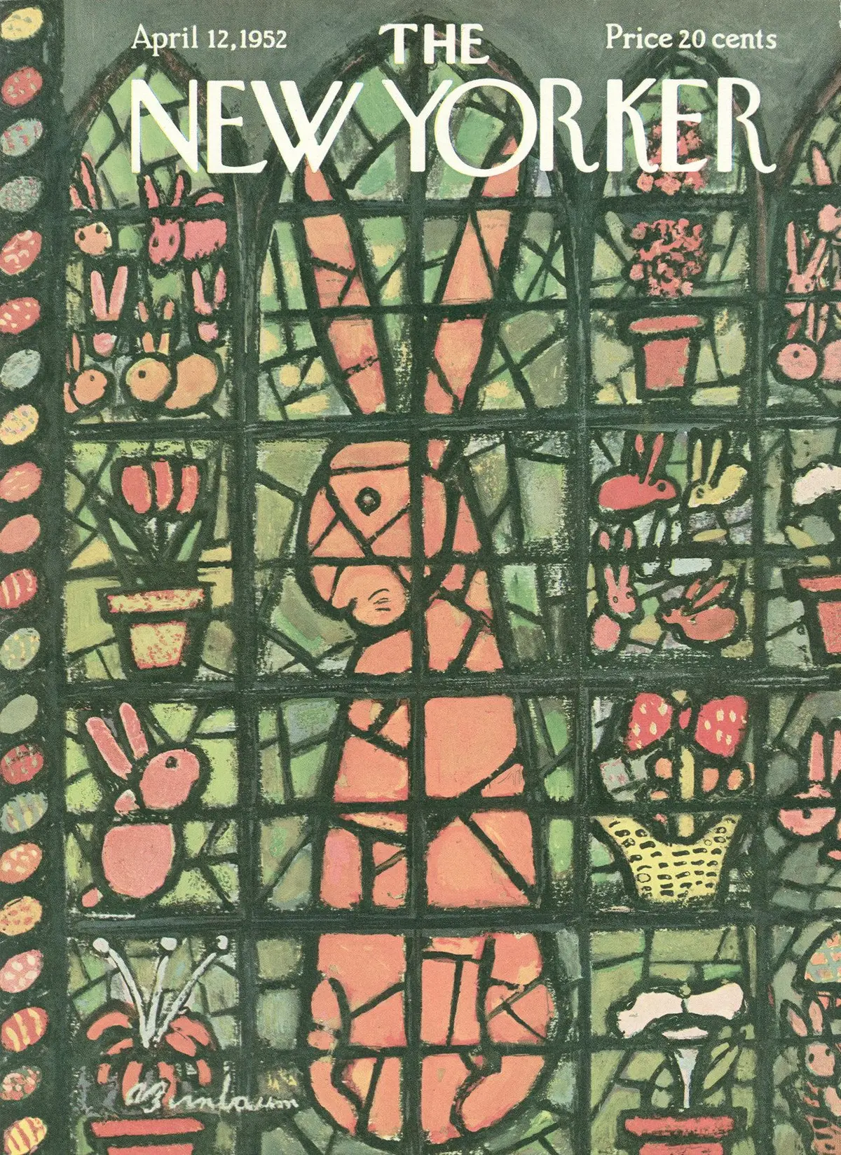 Обложка The New Yorker, 12 апреля 1952, художник Эйб Бирнбаум