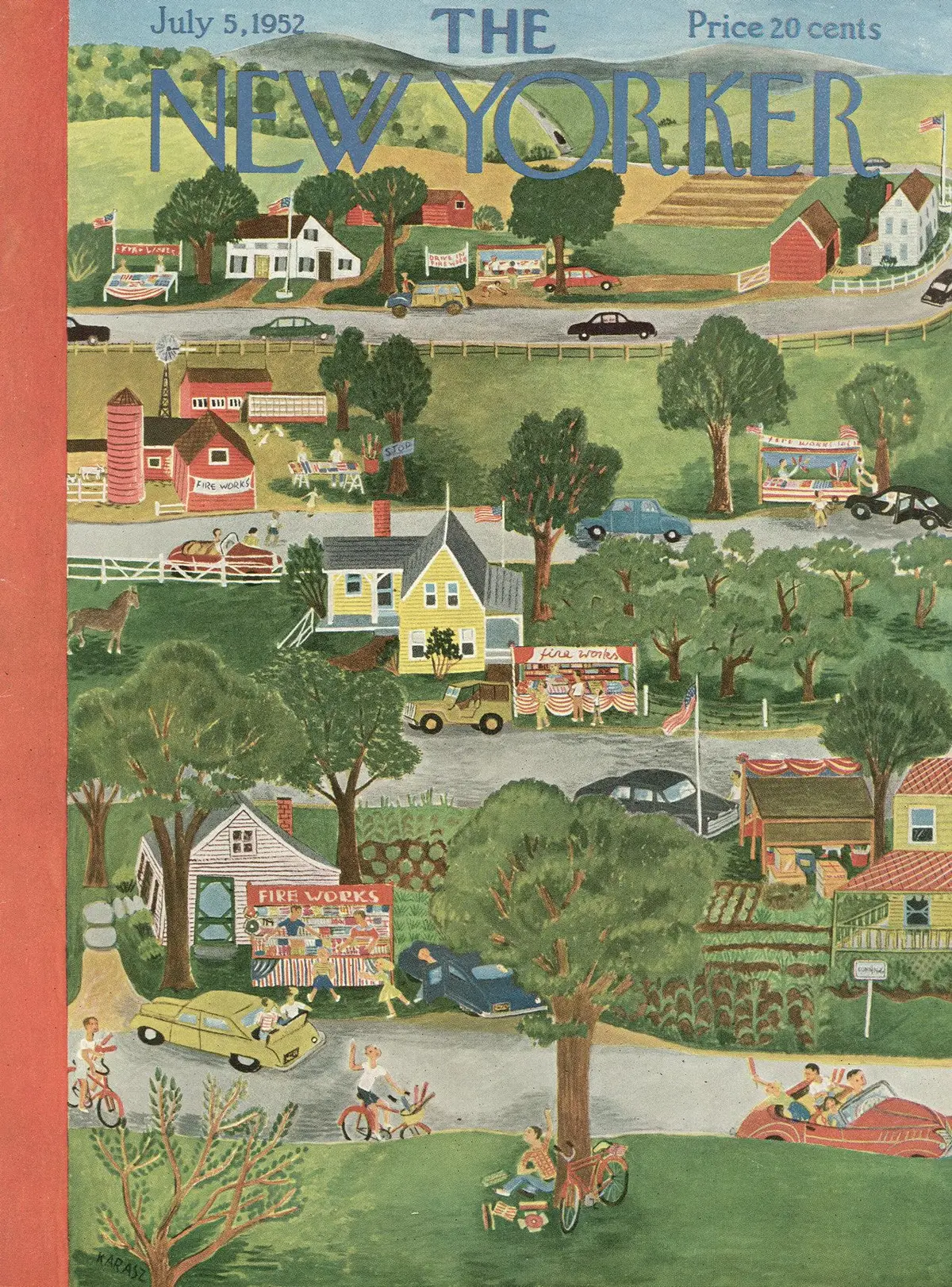 Обложка The New Yorker, 5 июля 1952, художник Илонка Карас