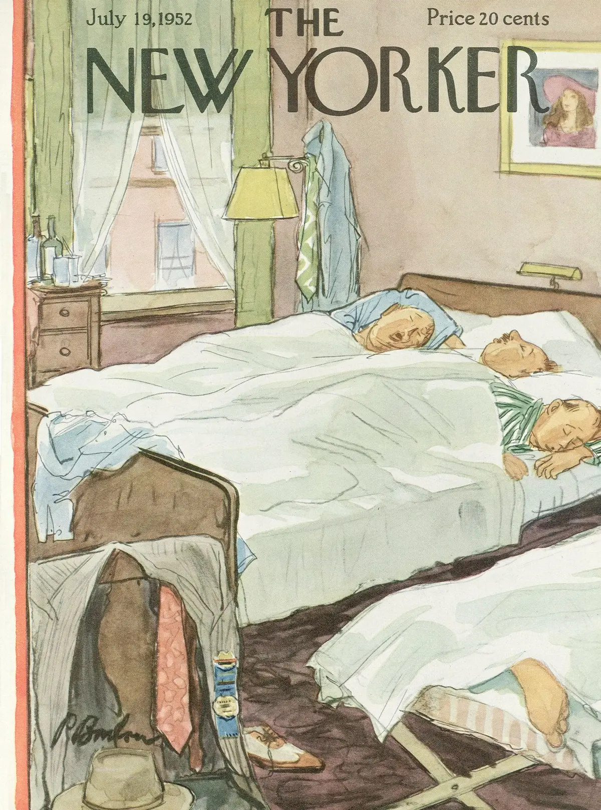 Обложка The New Yorker, 19 июля 1952, художник Перри Барлоу