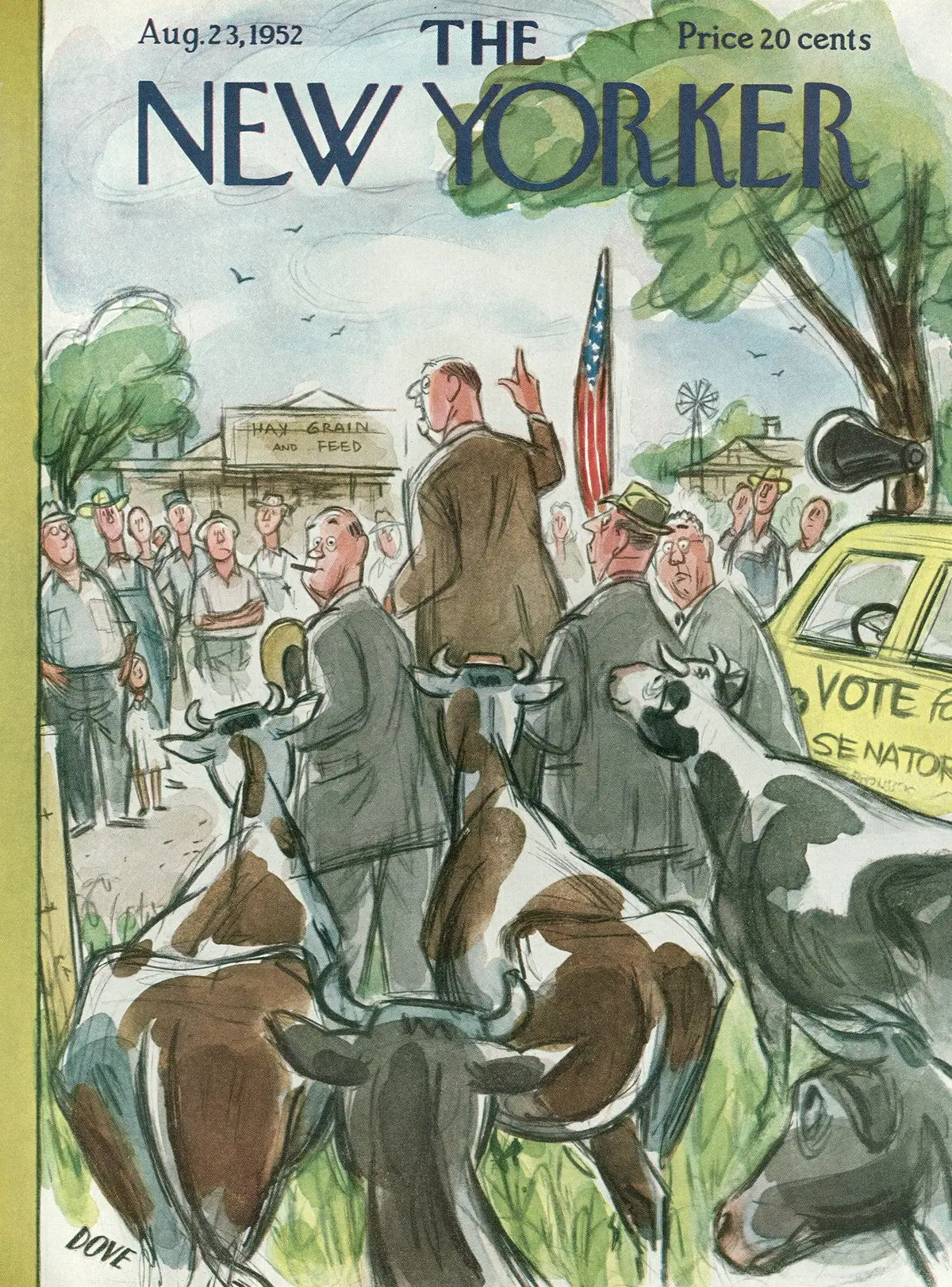Обложка The New Yorker, 23 августа 1952, художник Леонард Дав