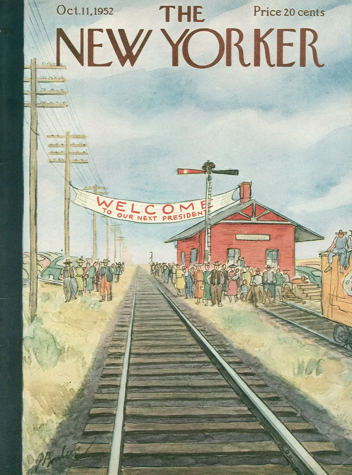 Обложка The New Yorker, 11 октября 1952, художник Перри Барлоу