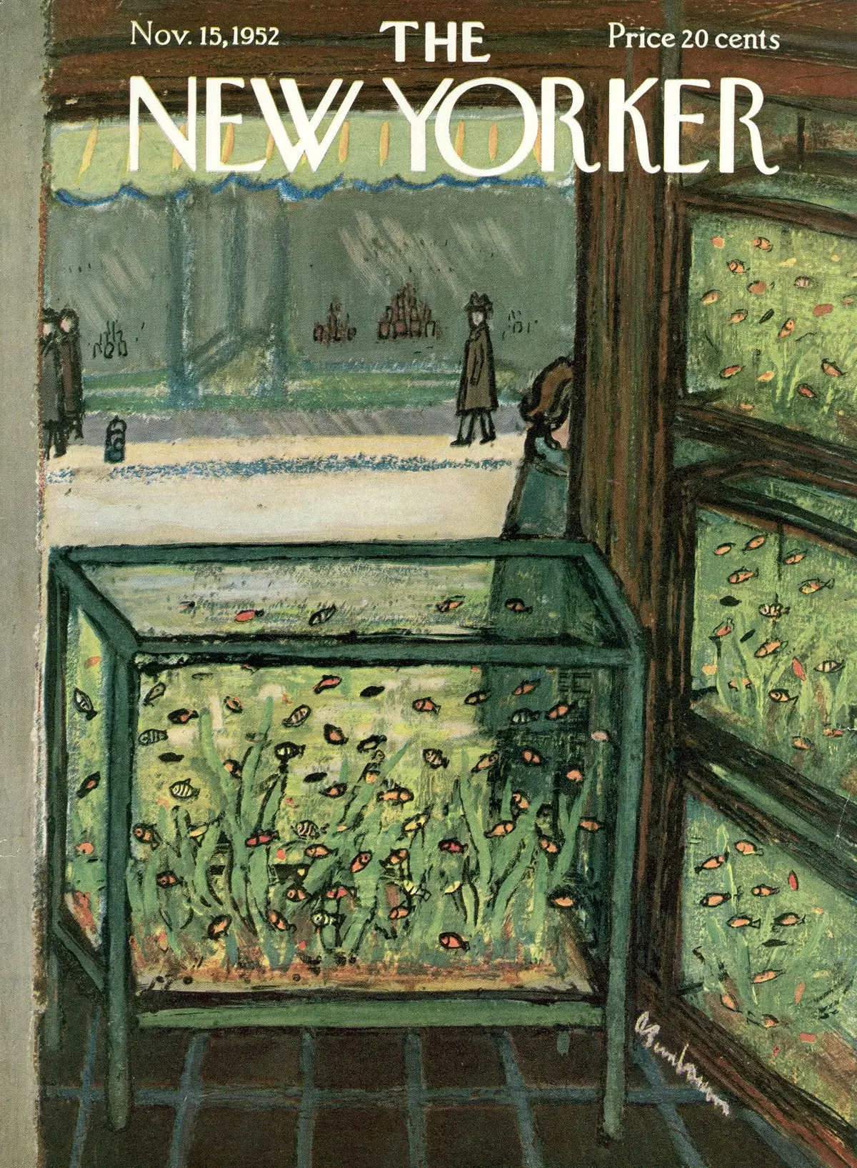 Обложка The New Yorker, 15 ноября 1952, художник Эйб Бирнбаум