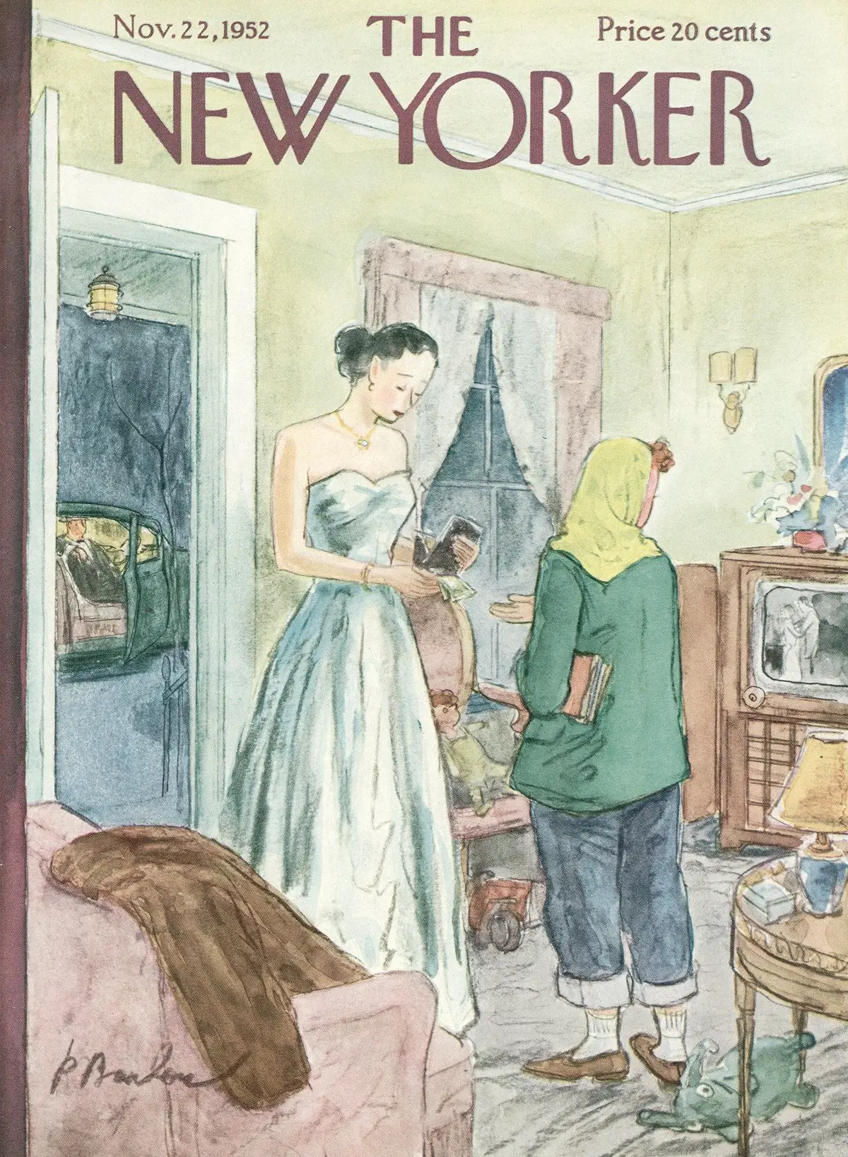 Обложка The New Yorker, 22 ноября 1952, художник Перри Барлоу