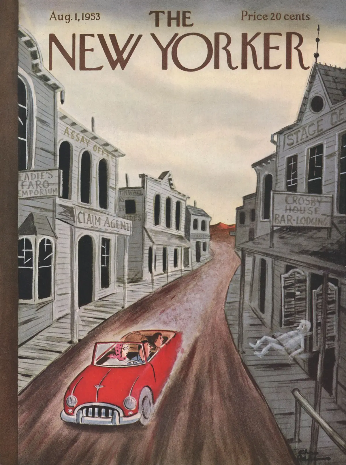 Обложка The New Yorker, 1 августа 1953, художник Чарльз Аддамс