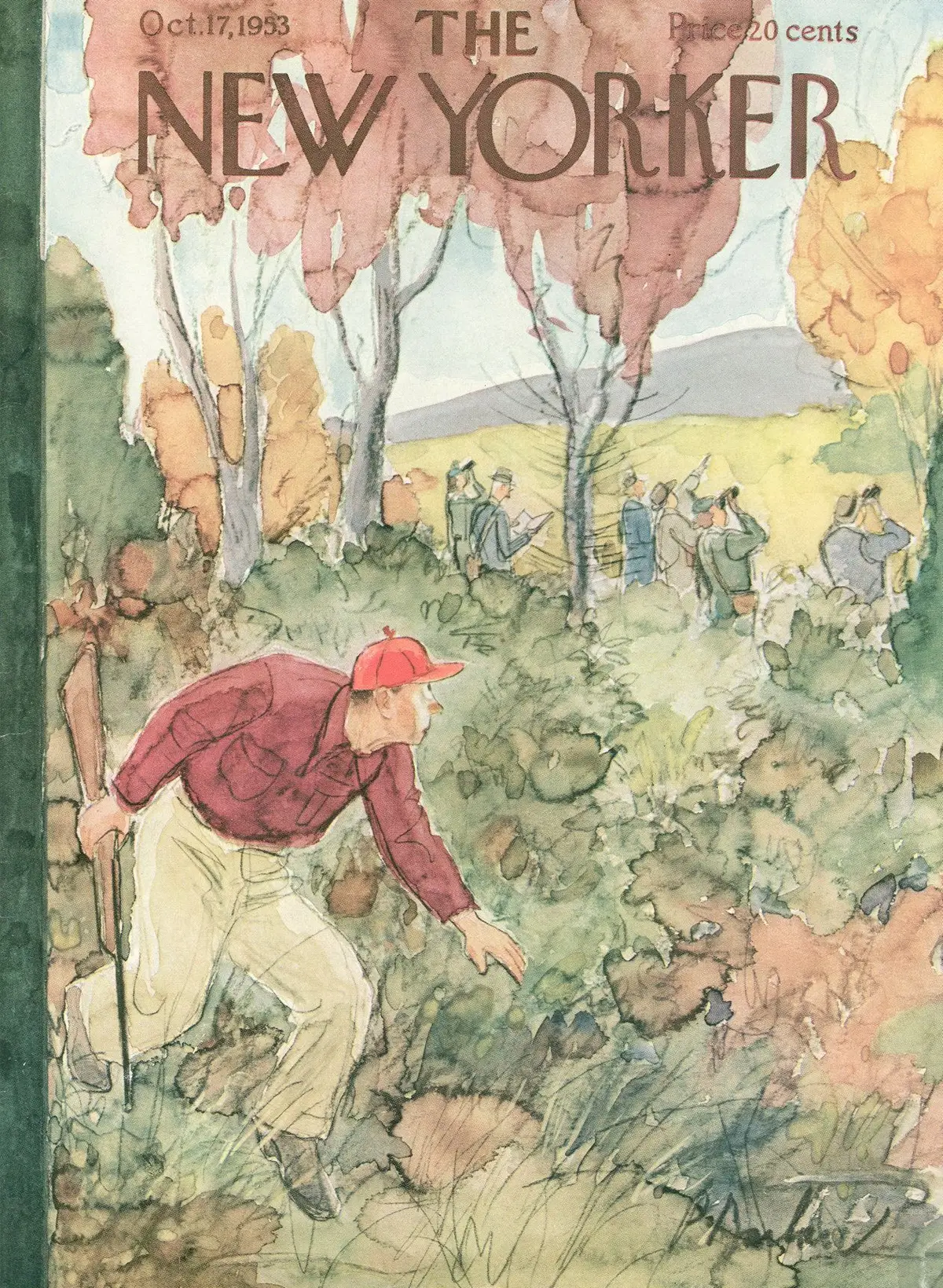 Обложка The New Yorker, 17 октября 1953, художник Перри Барлоу