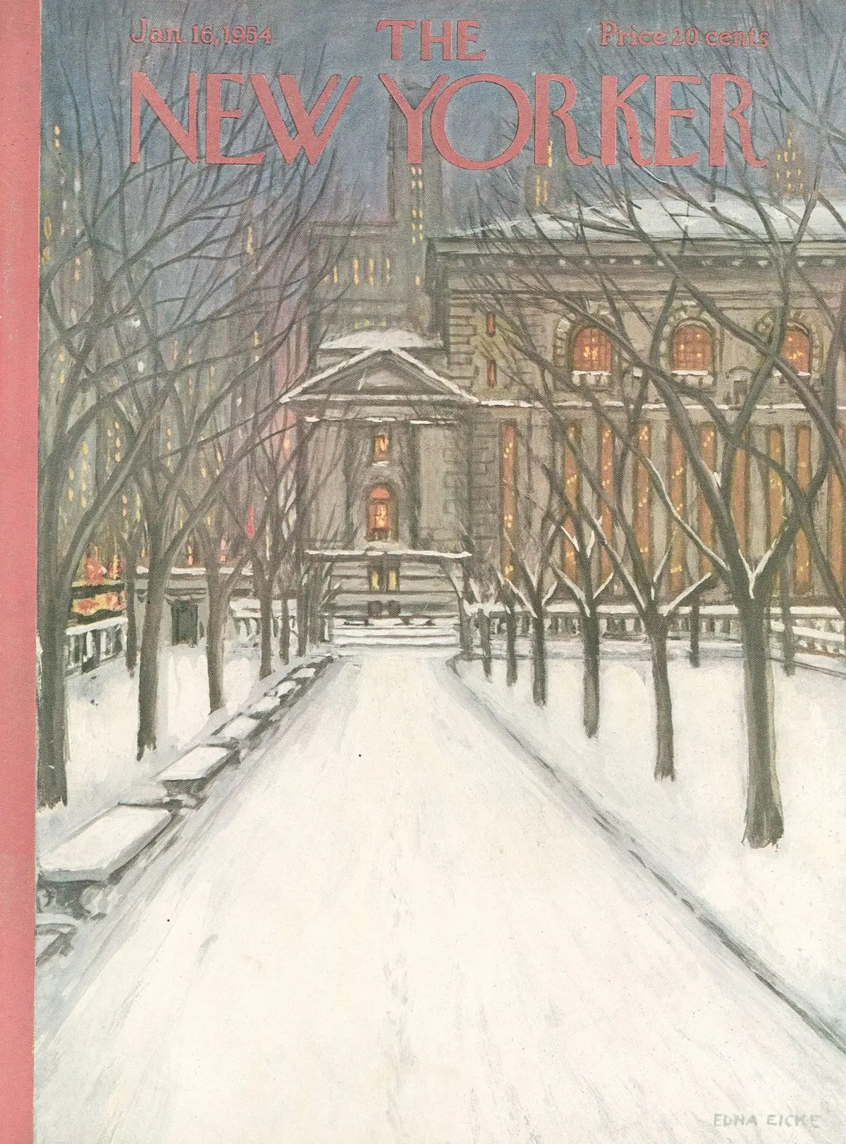 Обложка The New Yorker, 16 января 1954, художник Эдна Айке