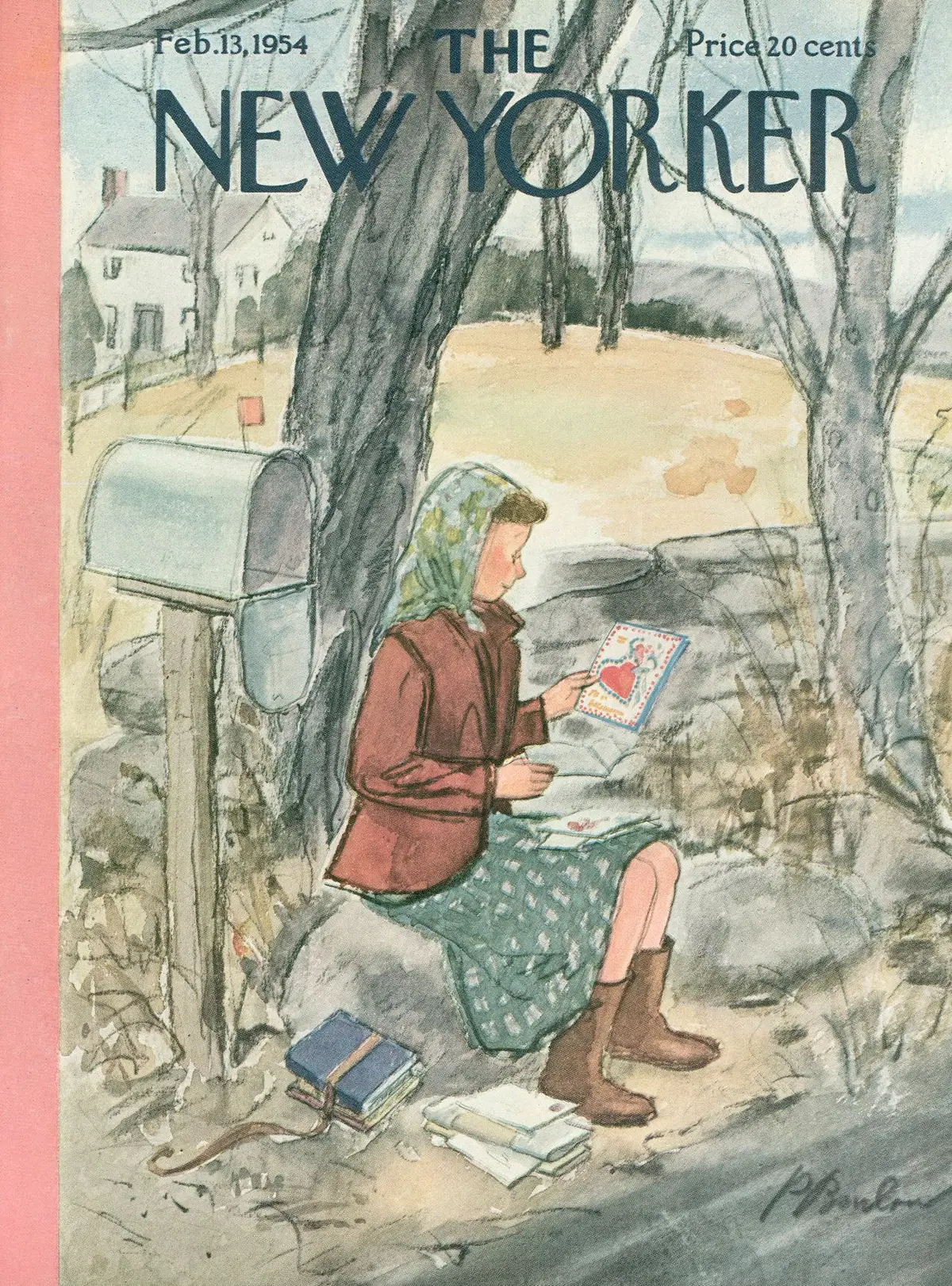 Обложка The New Yorker, 13 февраля 1954, художник Перри Барлоу