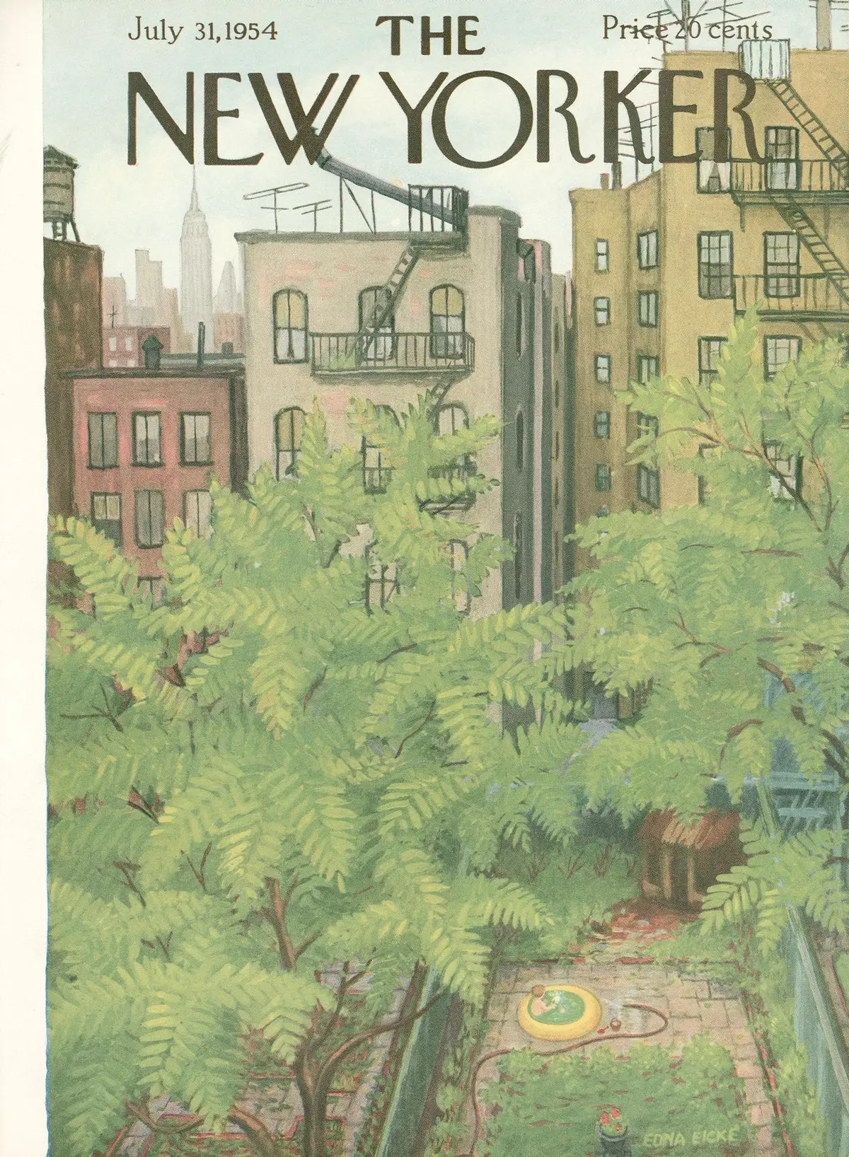 Обложка The New Yorker, 31 июля 1954, художник Эдна Айке