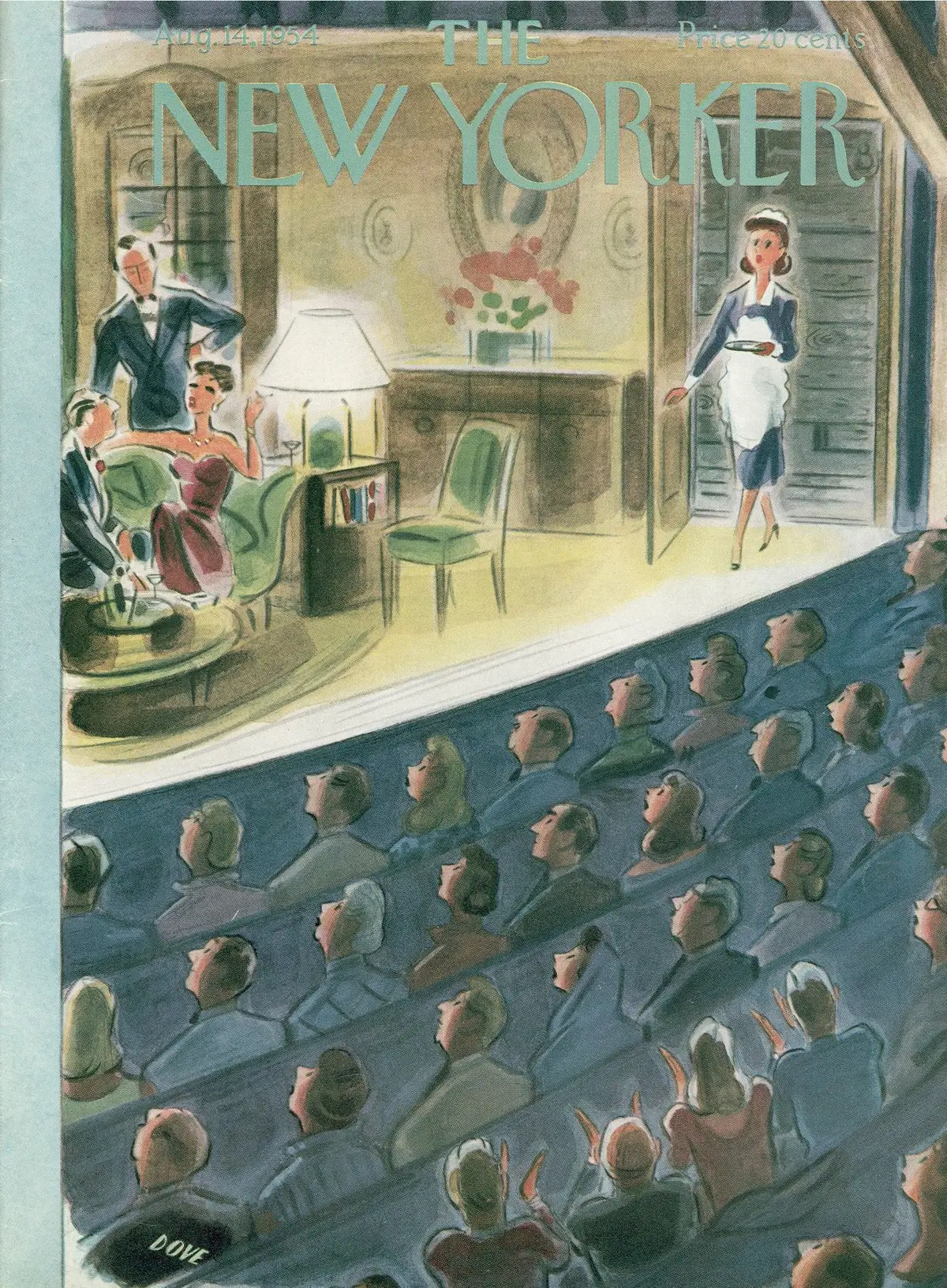 Обложка The New Yorker, 14 августа 1954, художник Леонард Дав
