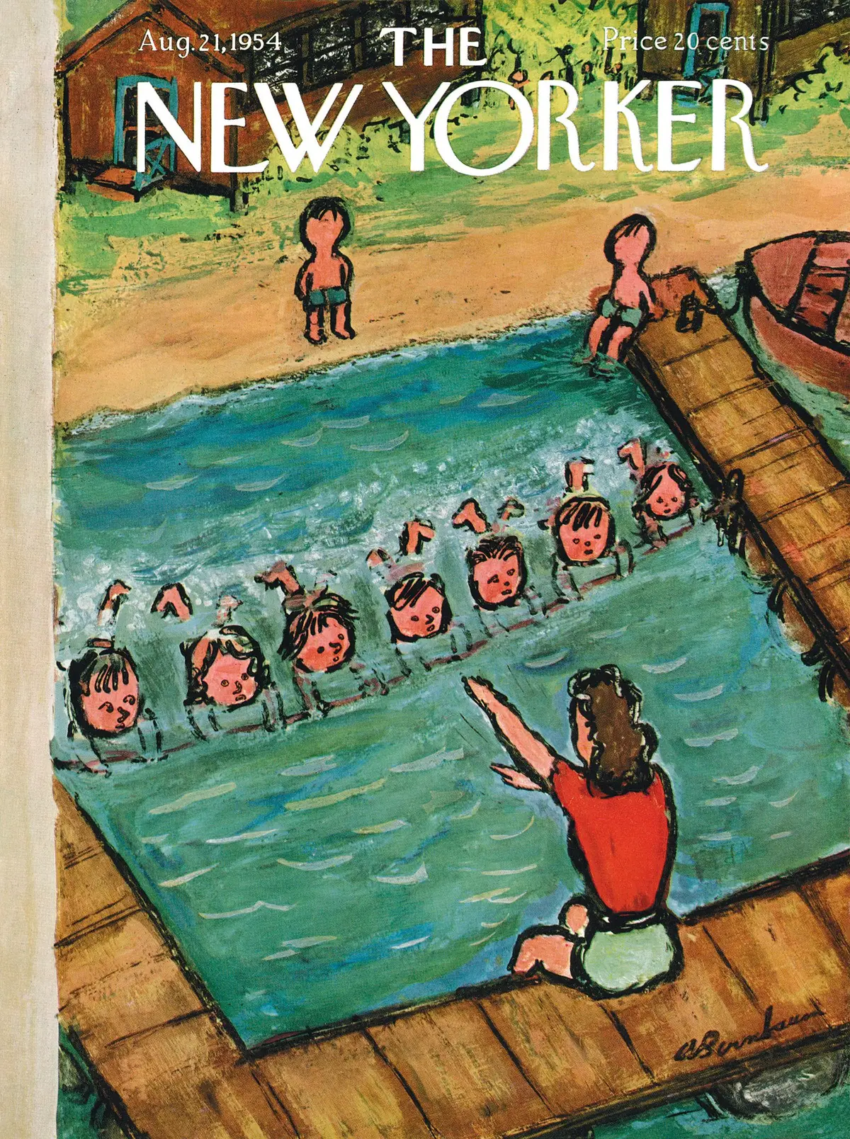 Обложка The New Yorker, 21 августа 1954, художник Эйб Бирнбаум