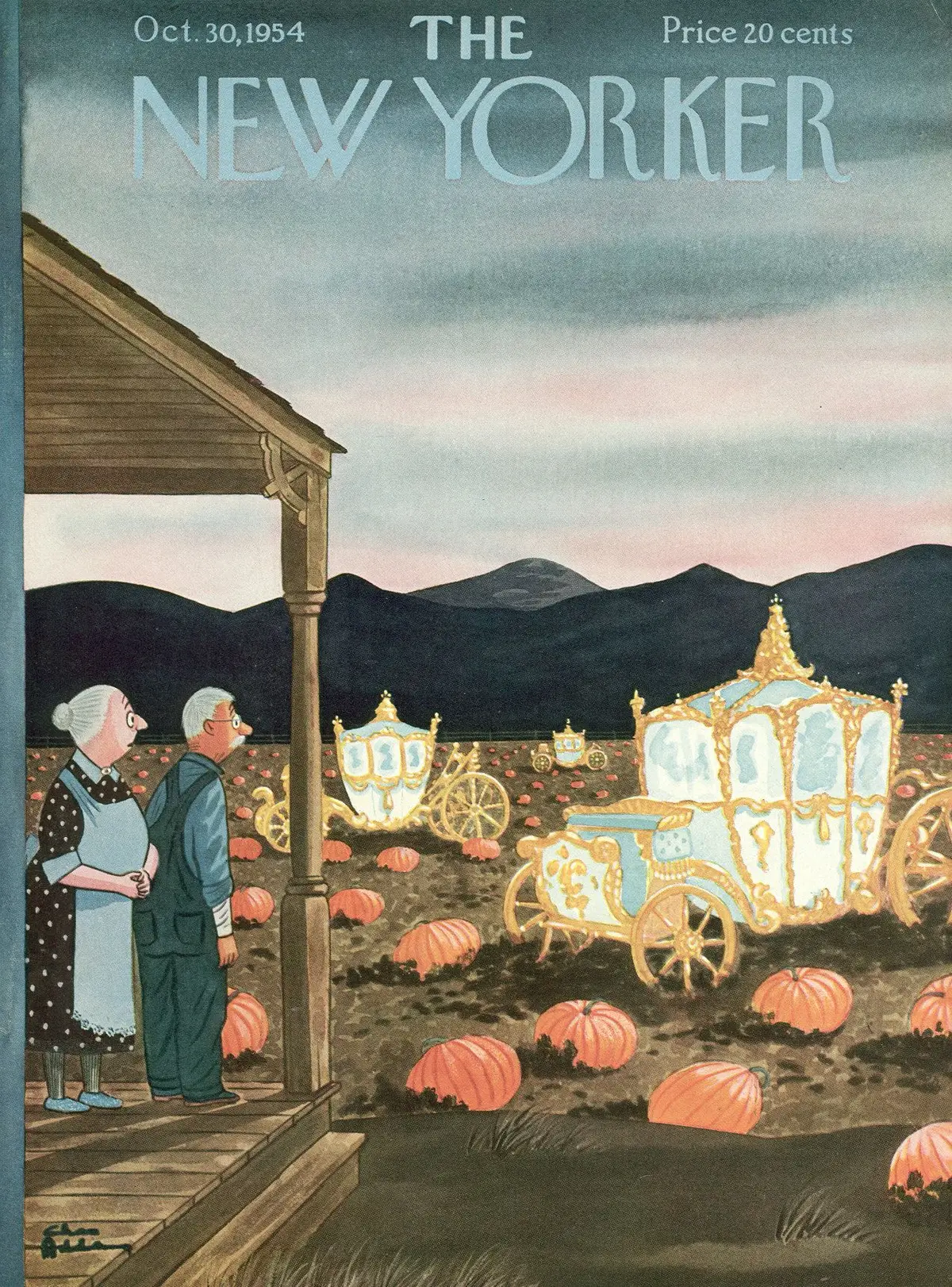 Обложка The New Yorker, 30 октября 1954, художник Чарльз Аддамс