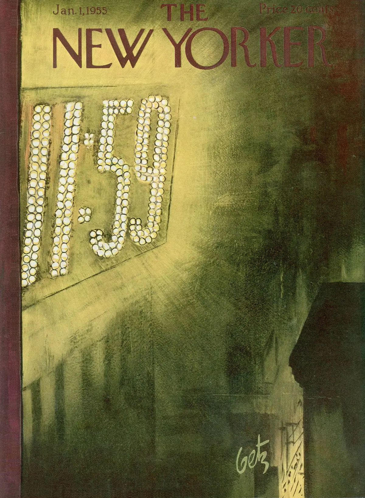 Обложка The New Yorker, 1 января 1955, художник Артур Гетц