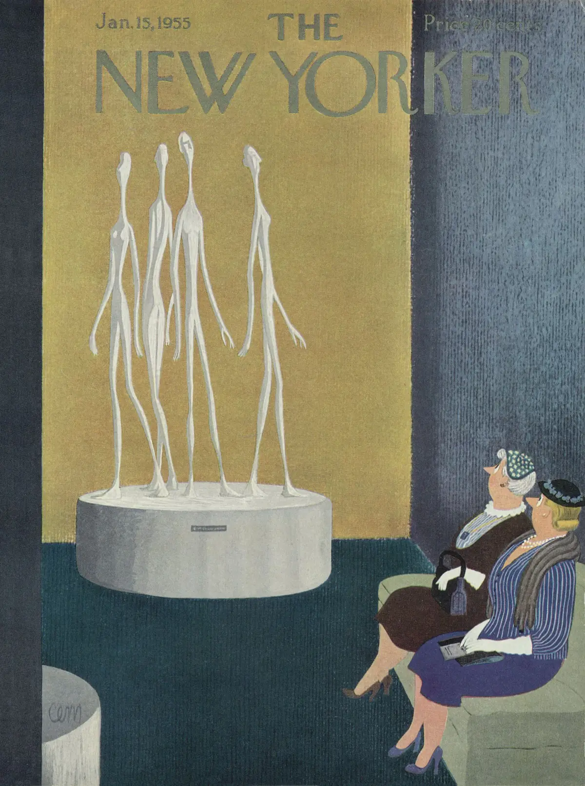 Обложка The New Yorker, 15 января 1955, художник Чарльз Э. Мартин