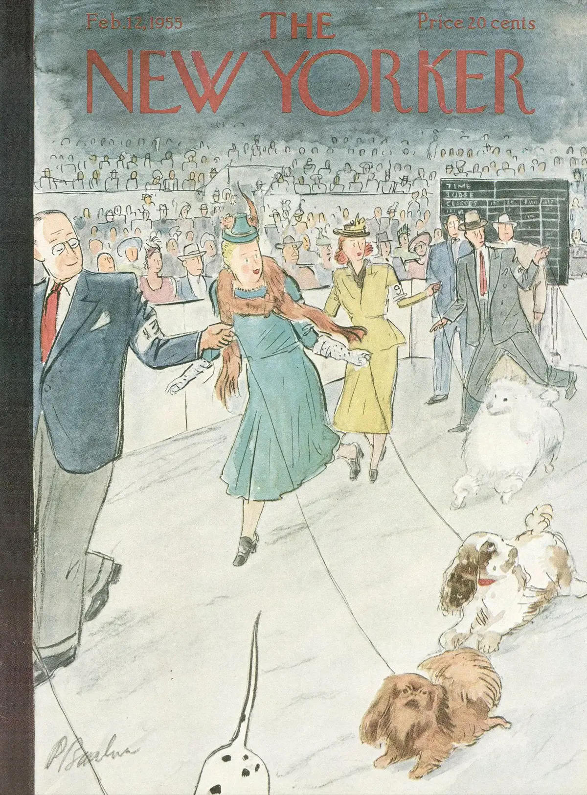 Обложка The New Yorker, 12 февраля 1955, художник Перри Барлоу