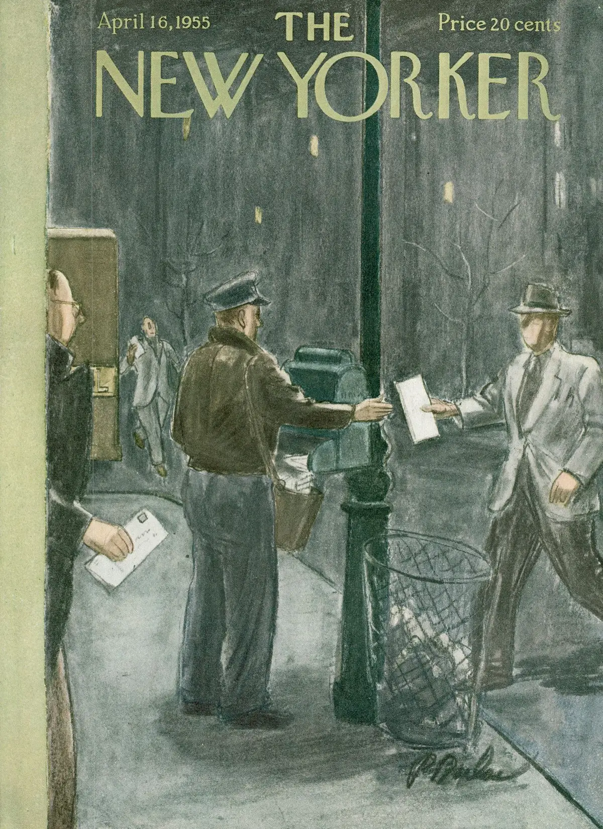 Обложка The New Yorker, 16 апреля 1955, художник Перри Барлоу