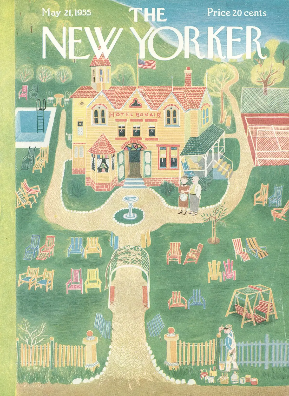 Обложка The New Yorker, 21 мая 1955, художник Илонка Карас