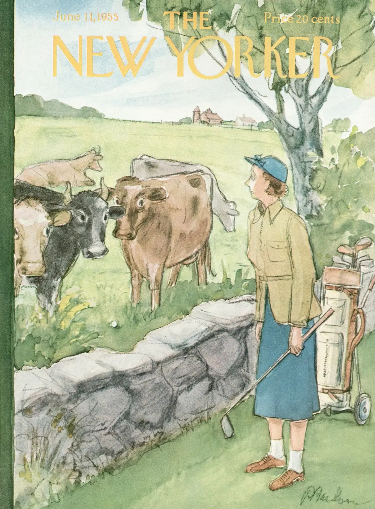 Обложка The New Yorker, 11 июня 1955, художник Перри Барлоу