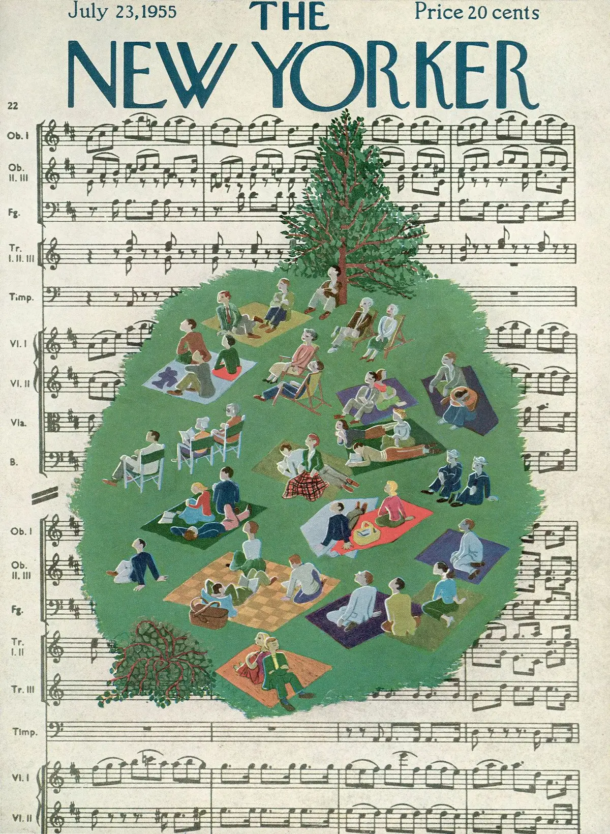 Обложка The New Yorker, 23 июля 1955, художник Илонка Карас