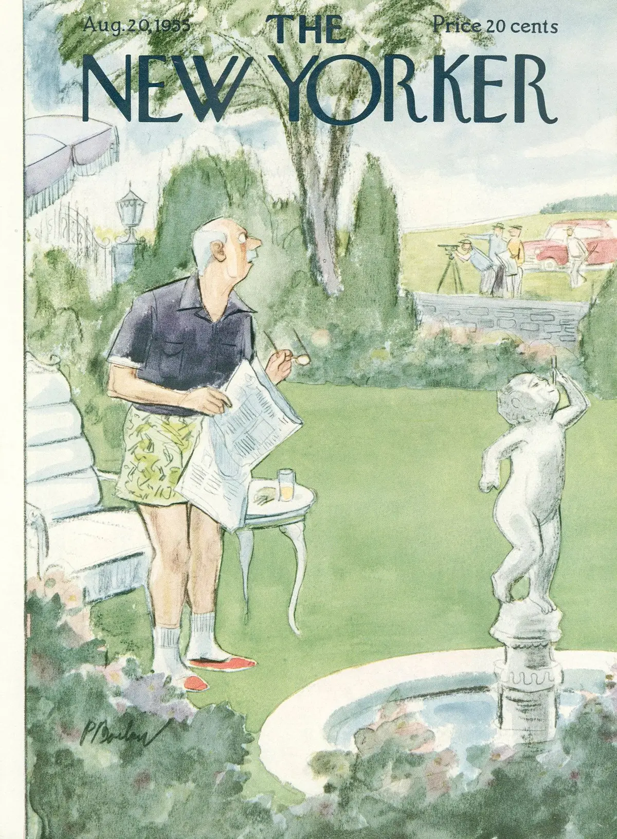 Обложка The New Yorker, 20 августа 1955, художник Перри Барлоу