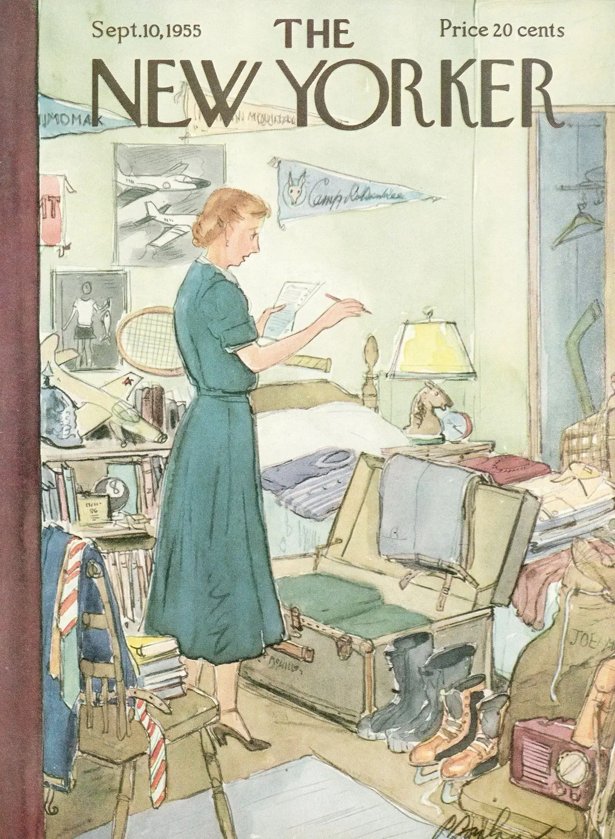 Обложка The New Yorker, 10 сентября 1955, художник Перри Барлоу