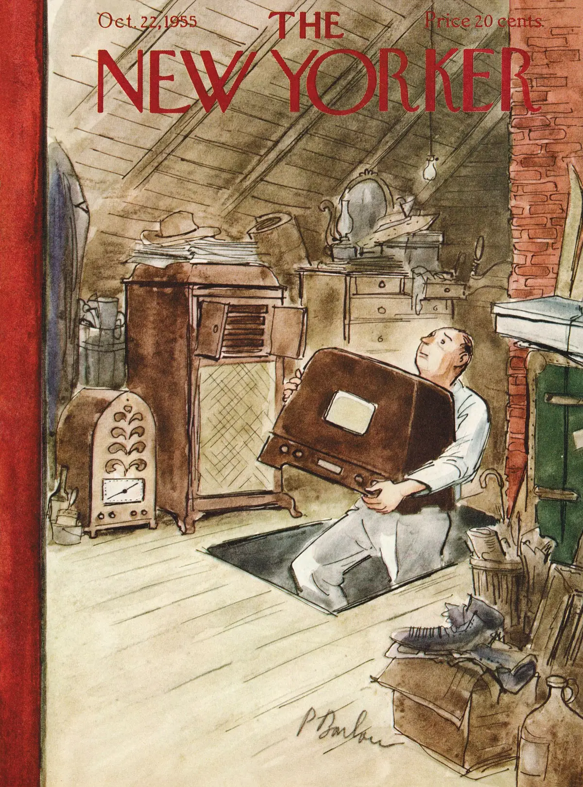Обложка The New Yorker, 22 октября 1955, художник Перри Барлоу